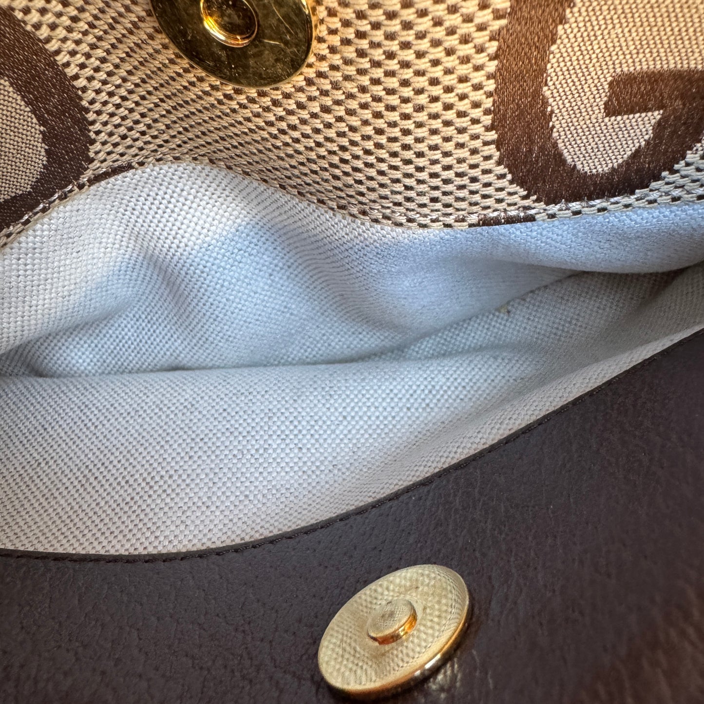 Gucci Monogram Jumbo GG Textured Dollar Calfskin Web Messenger