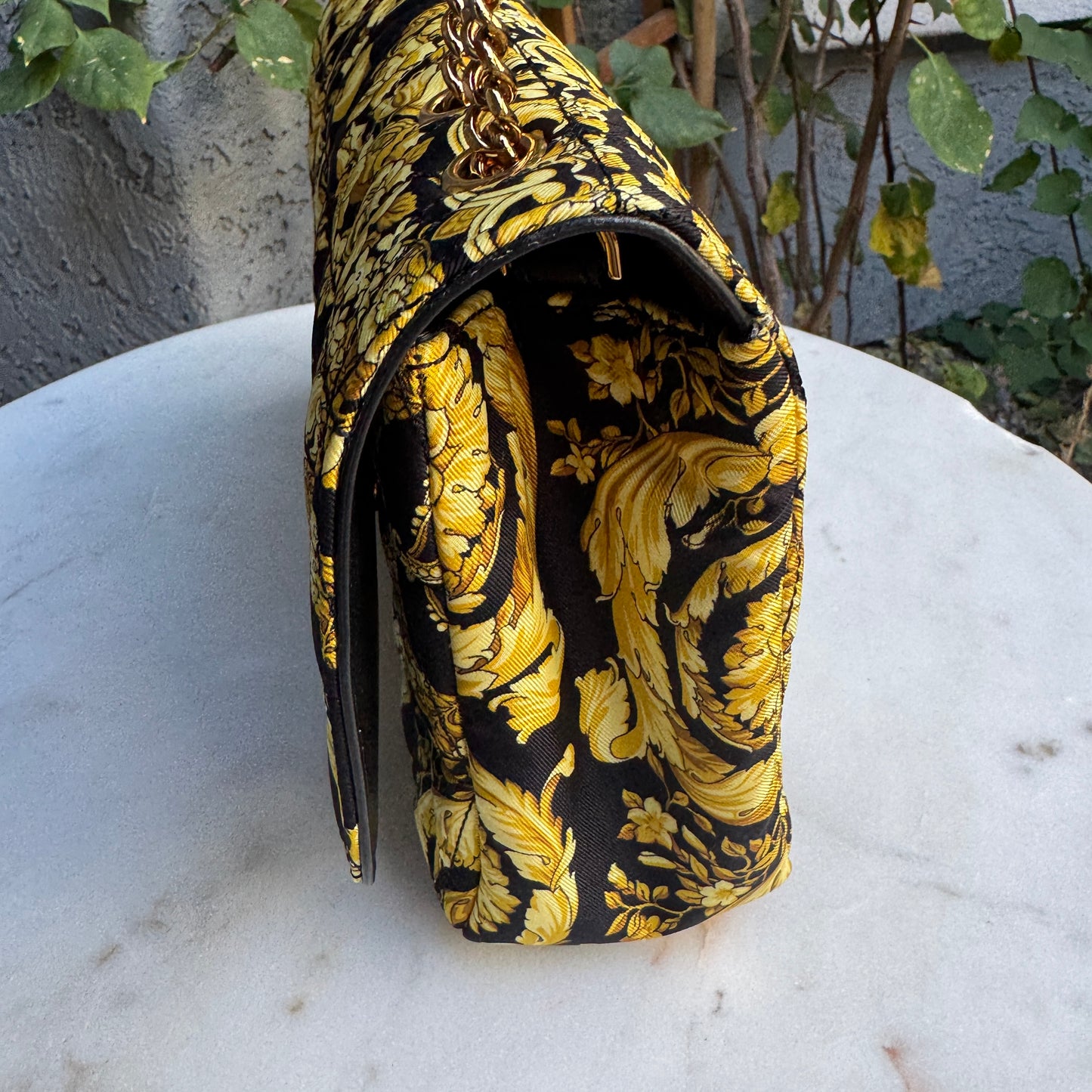 Versace Virtus Barocco Chain Flap Crossbody