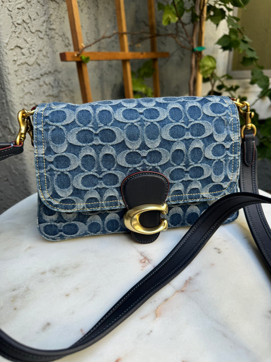 Coach Canvas Denim Monogram Soft Tabby Crossbody
