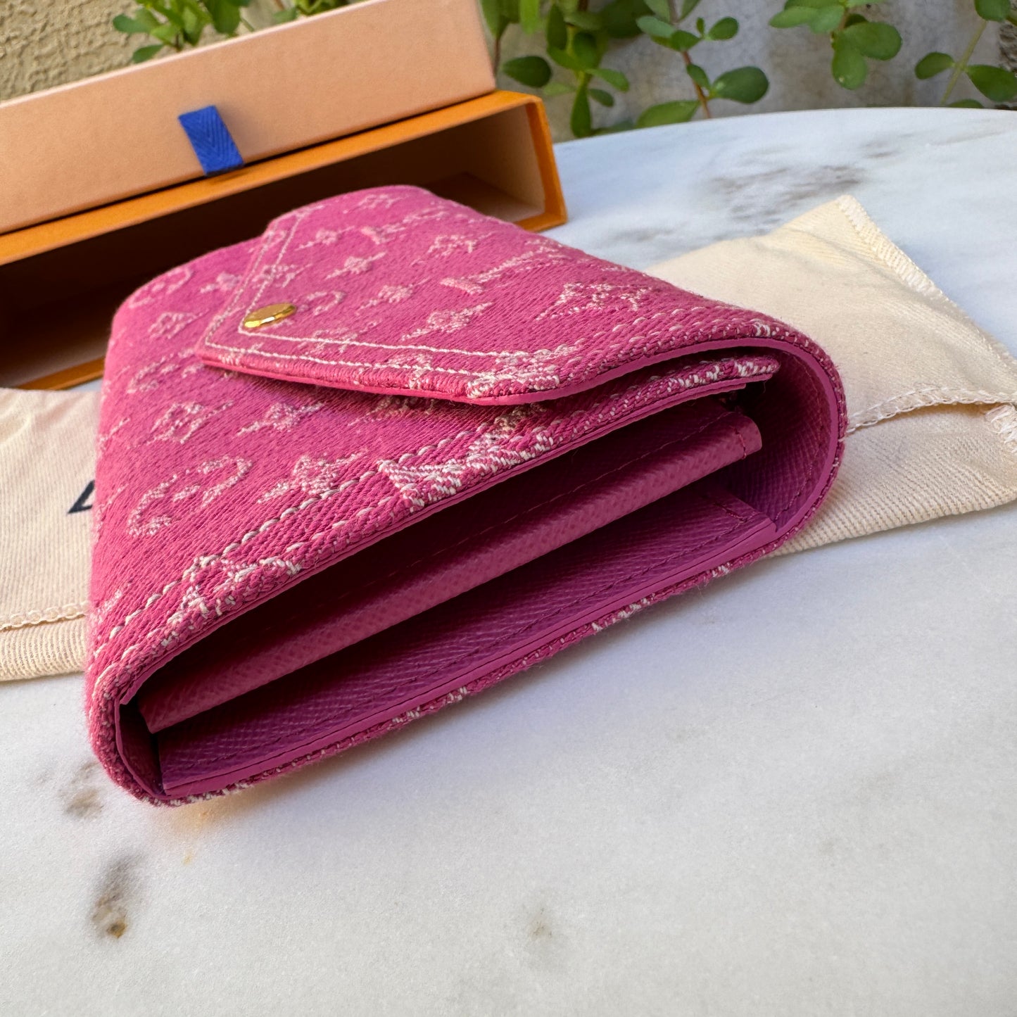 Louis Vuitton Denim Monogram Sarah Wallet