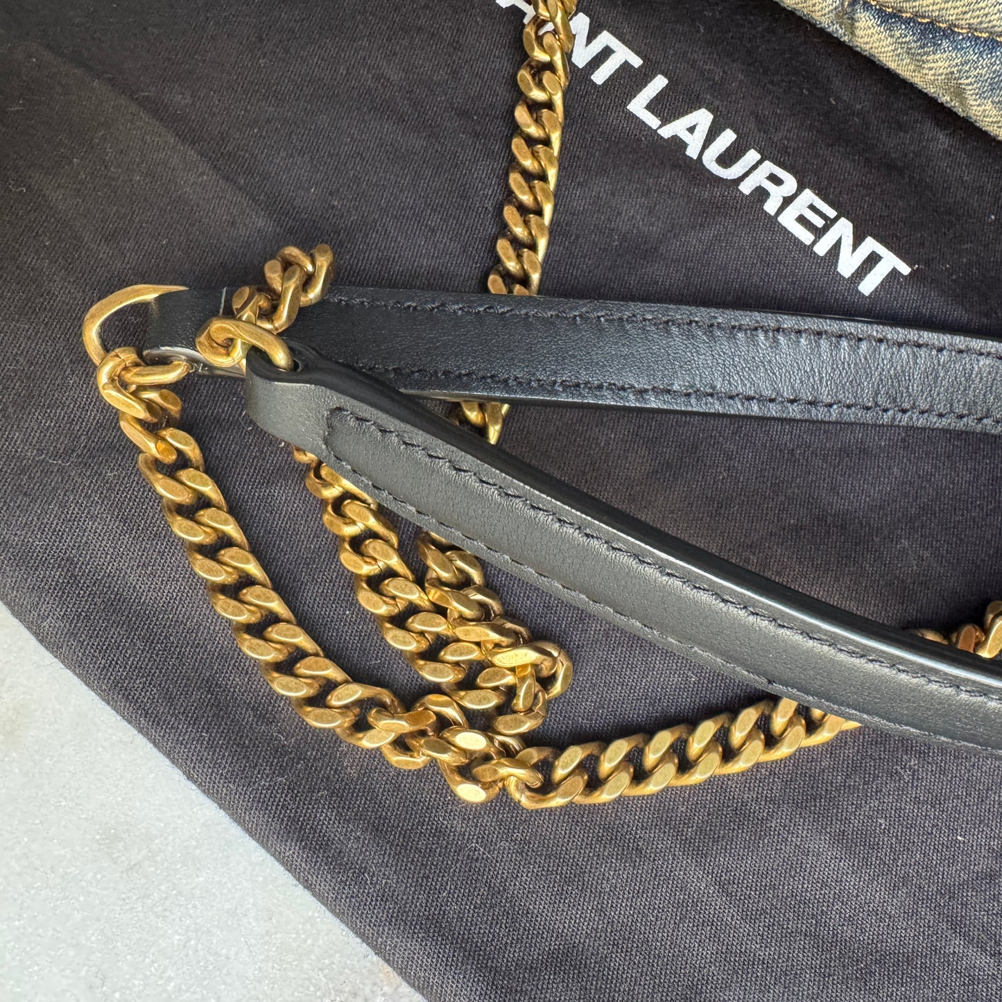 Saint Laurent Denim Toy LouLou Puffer Crossbody