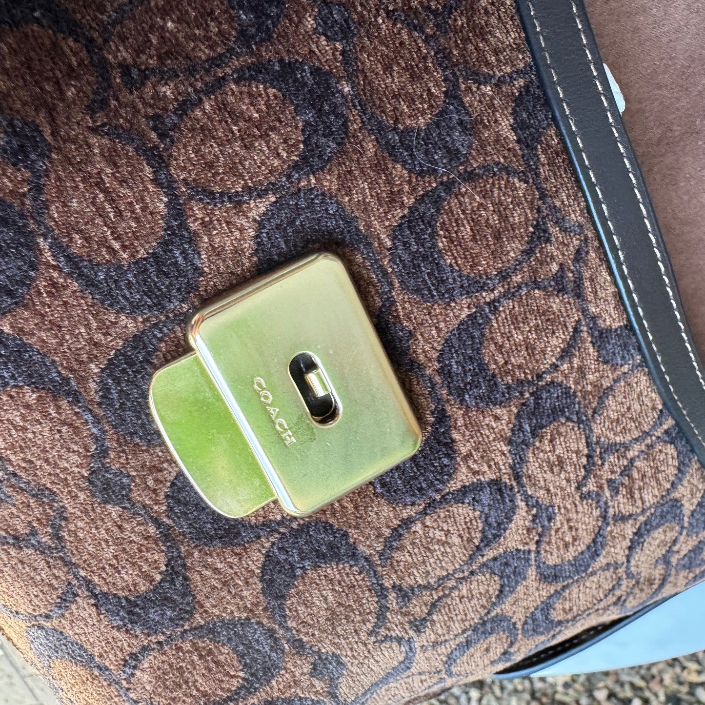 Coach Chenille Large Etta Flap Shoulder Bag