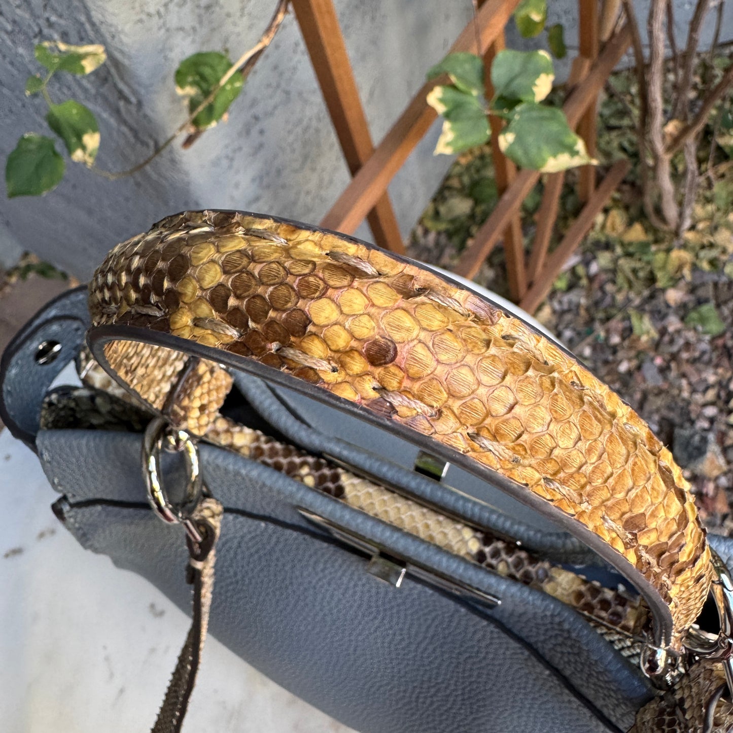 Fendi Cuoio Romano Selleria Leather Python Peekaboo Bag
