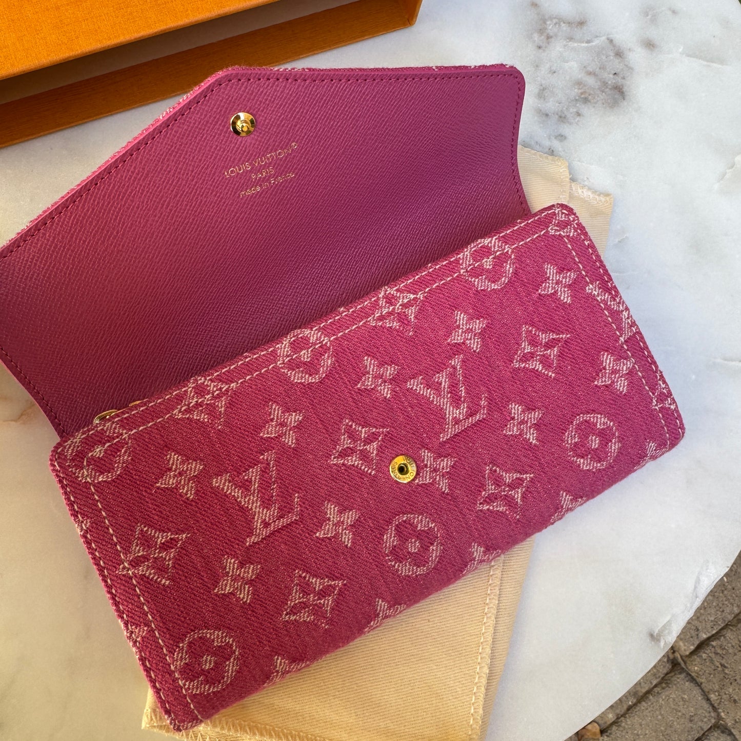 Louis Vuitton Denim Monogram Sarah Wallet