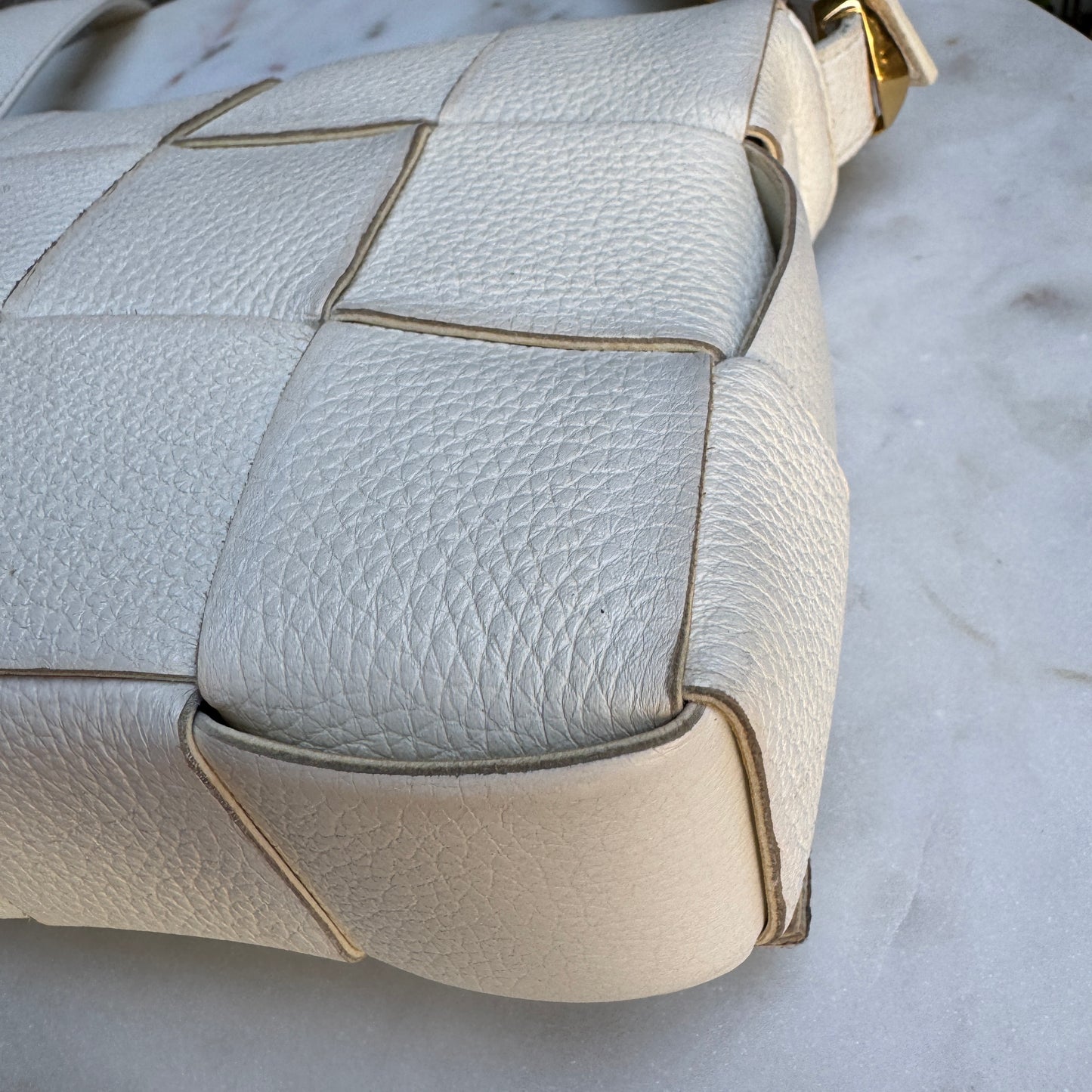 Bottega Veneta Grained Calfskin Maxi Intrecciato Cassette Crossbody