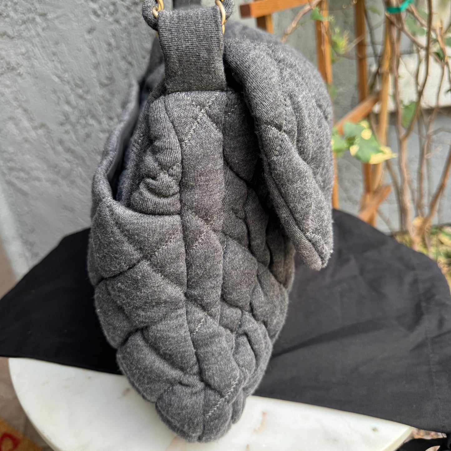 Chanel Maxi Jersey Bubble Single Flap Quilt Shoulder Bag