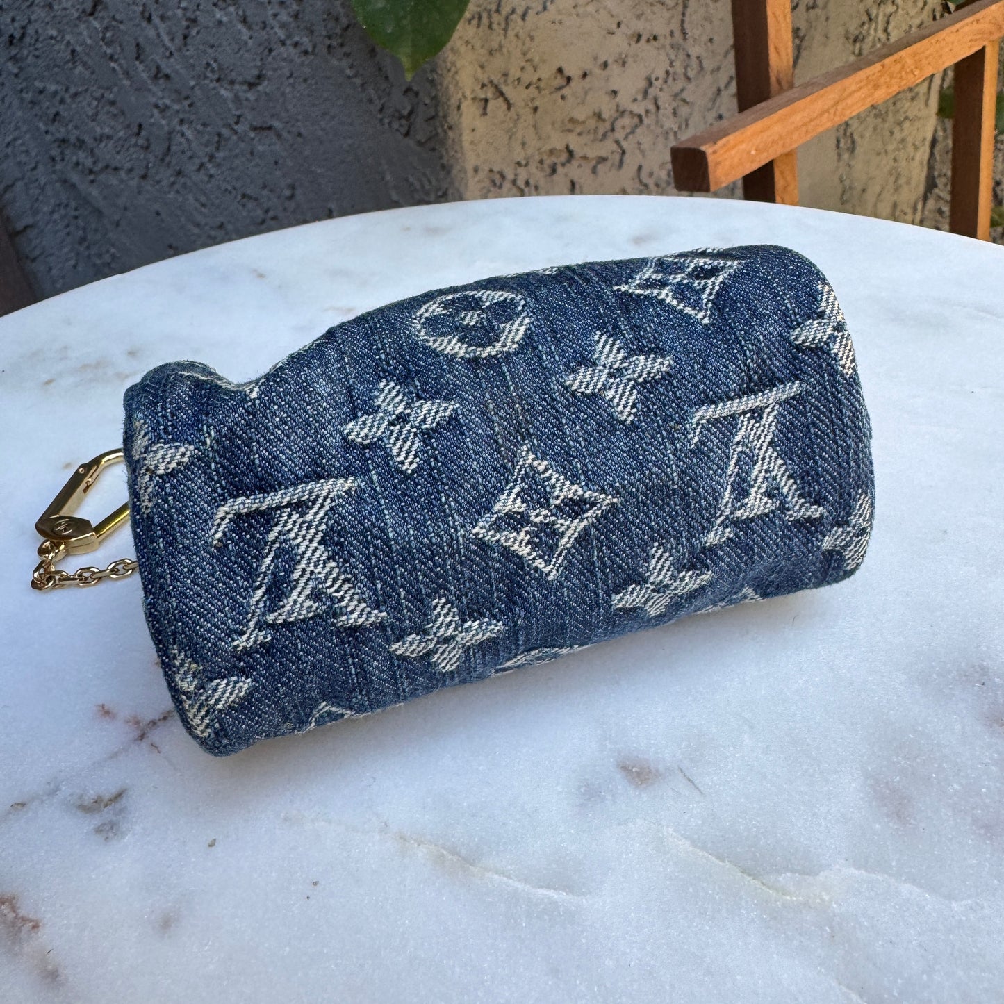 Louis Vuitton Vintage Monogram Denim Trousse Speedy Pouch