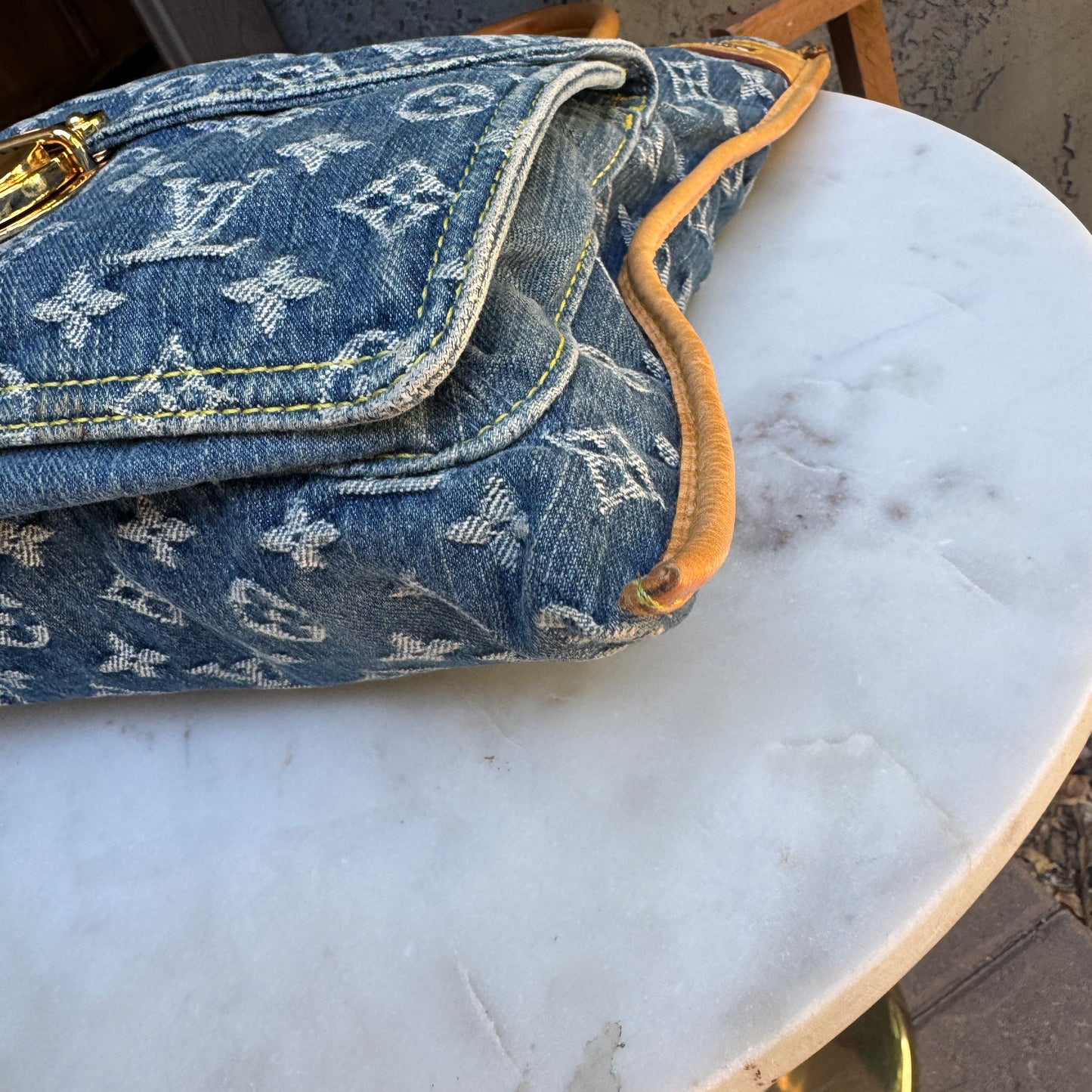 Louis Vuitton Vintage Monogram Denim Sac Plat Tote