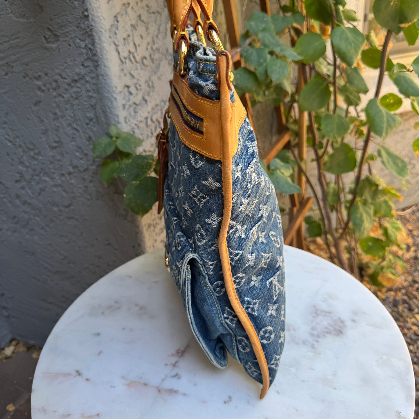 Louis Vuitton Vintage Monogram Denim Sac Plat Tote