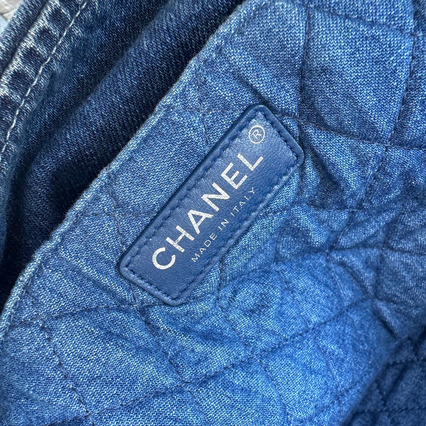 Chanel Large Denim Shopping Bag w/ Pouch