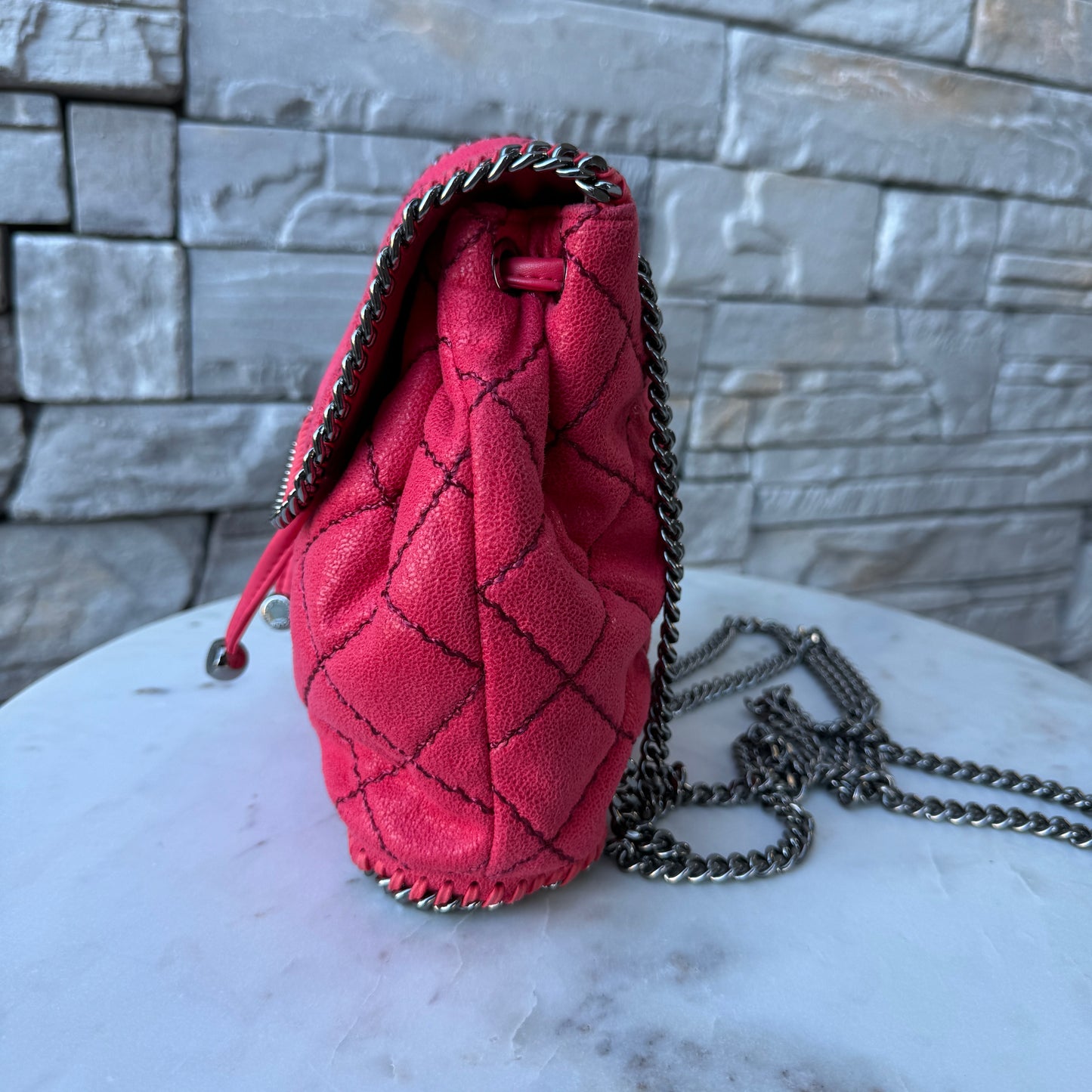 Stella McCartney Shaggy Deer Quilted Mini Falabella Backpack