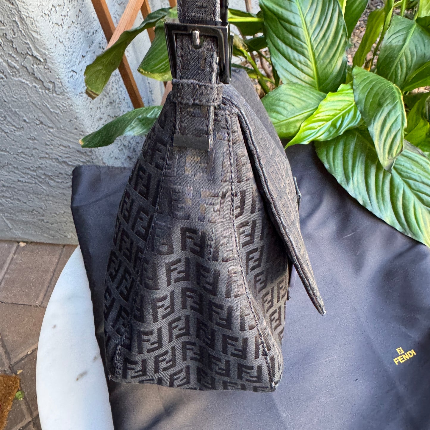 Fendi Vintage Mamma Monogram Baguette Shoulder Bag