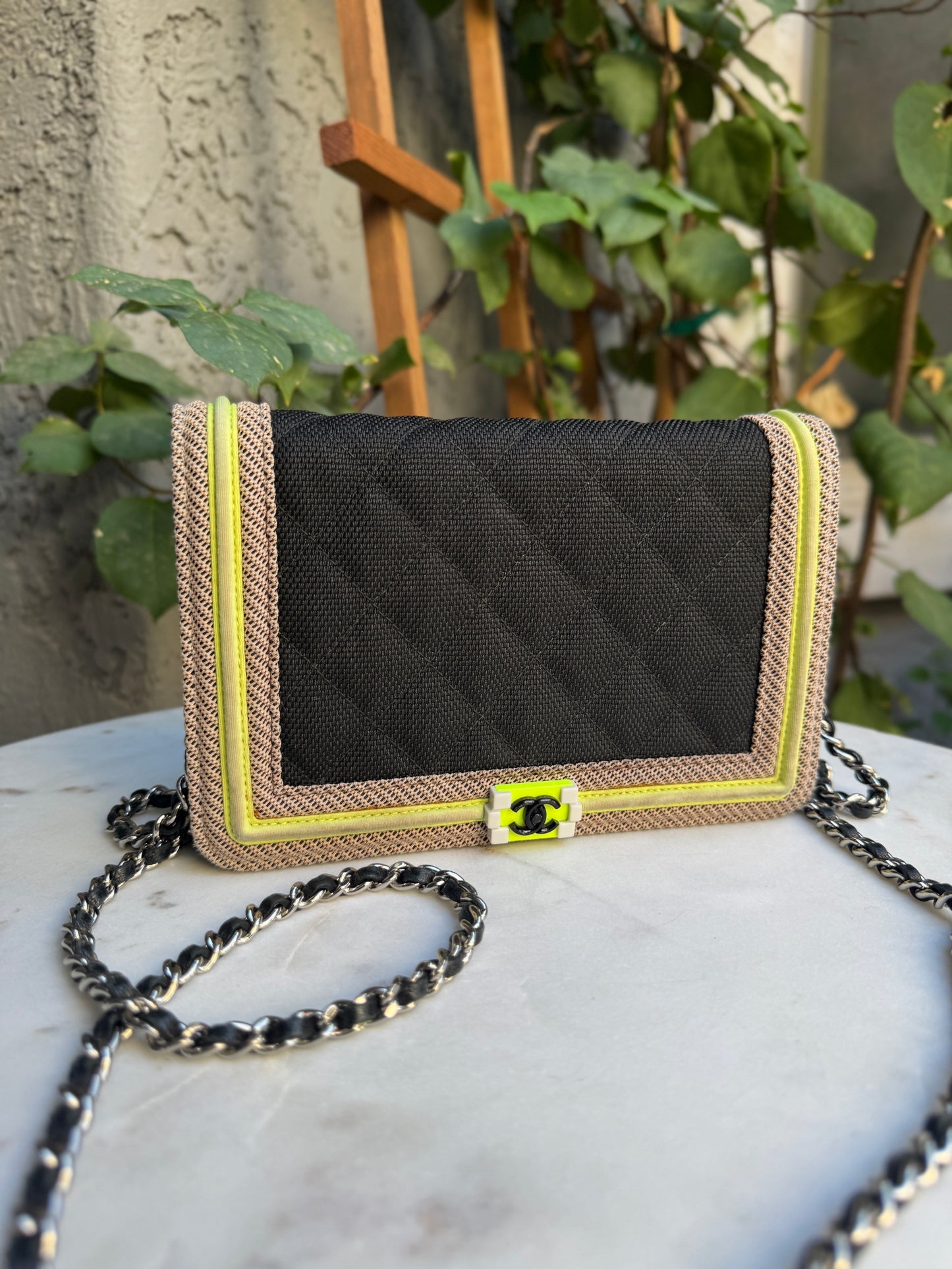 Chanel Fluo Boy Nylon WOC Wallet on Chain Crossbody