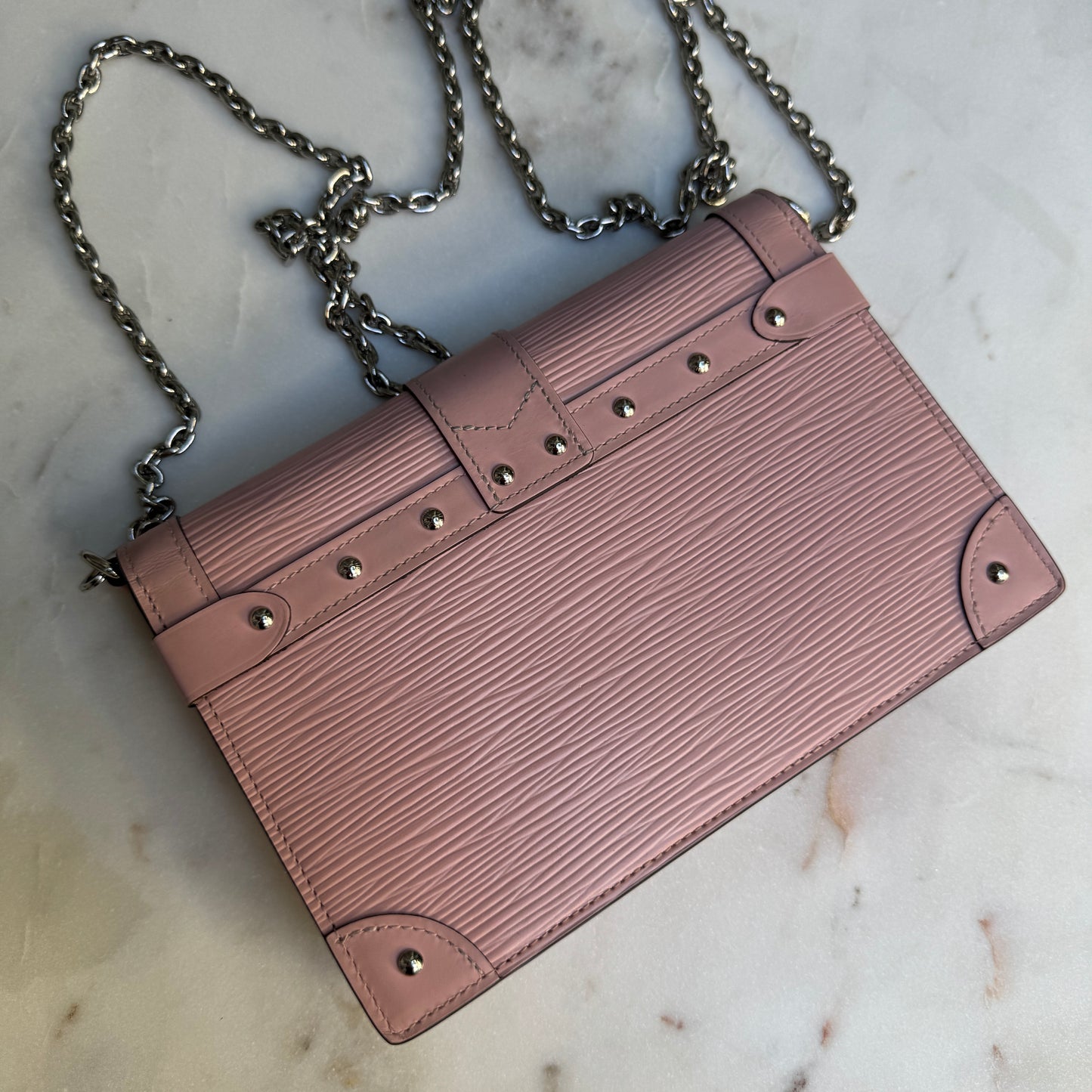 Louis Vuitton Epi Leather Trunk Chain Wallet on Chain Crossbody