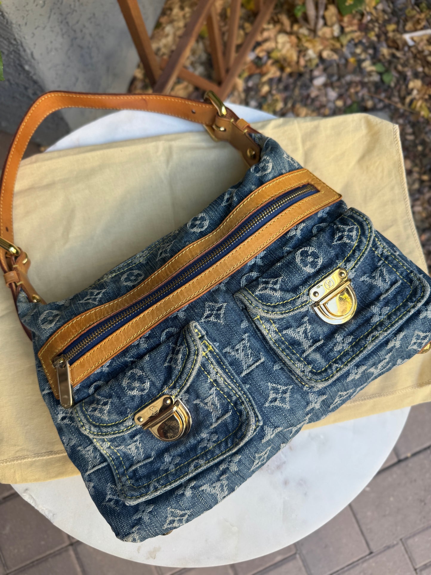 Louis Vuitton Monogram Denim Baggy PM Shoulder Bag