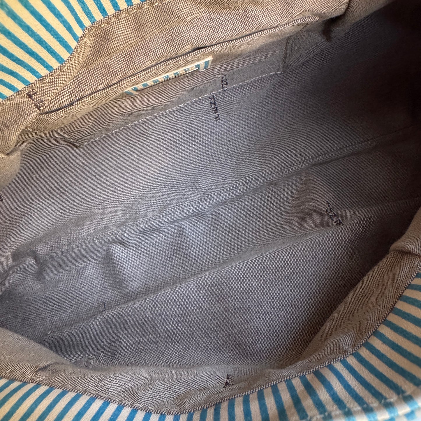 Fendi Vintage Striped Pequin Leather Chef Shoulder Bag