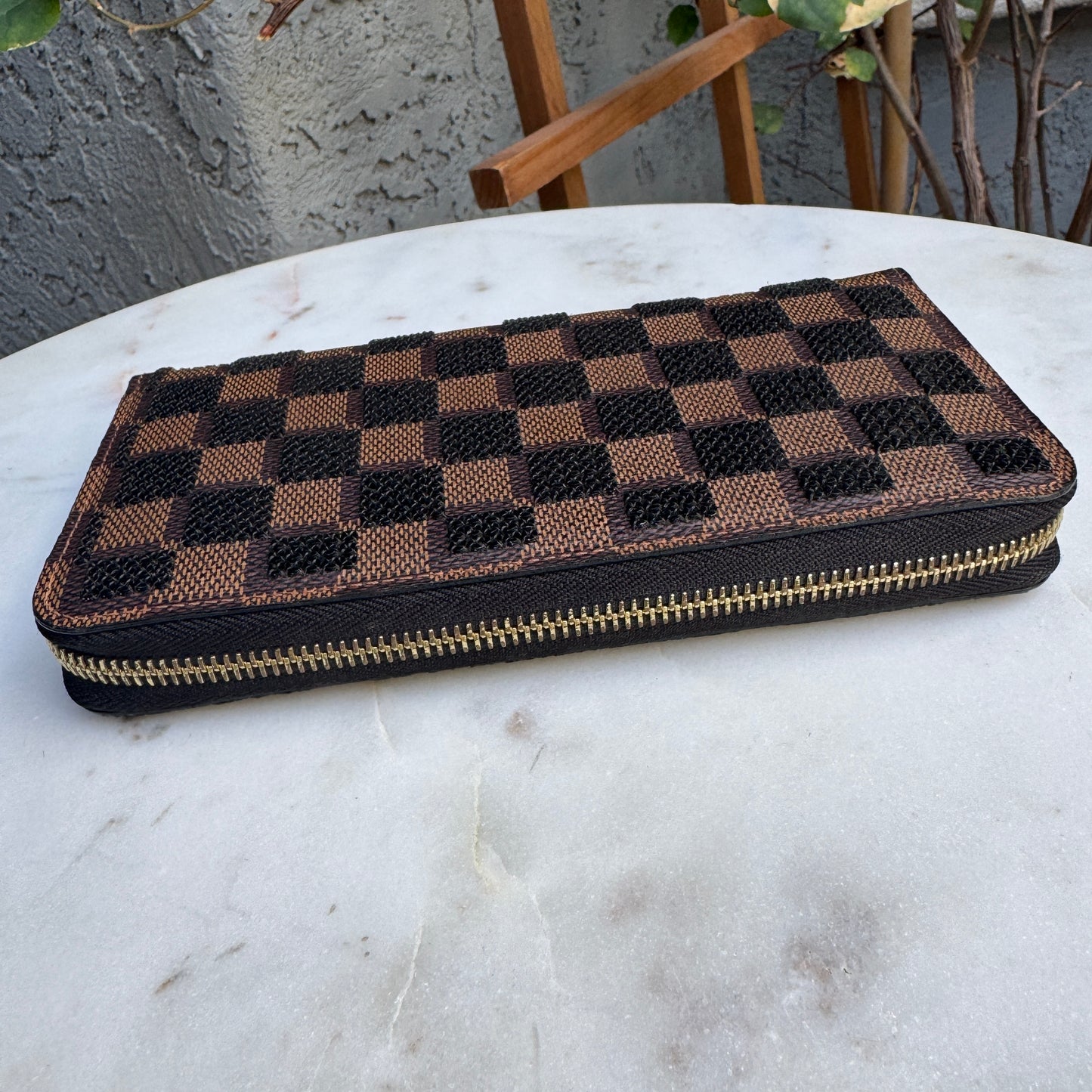 Louis Vuitton Damier Ebene Paillettes Zippy Wallet