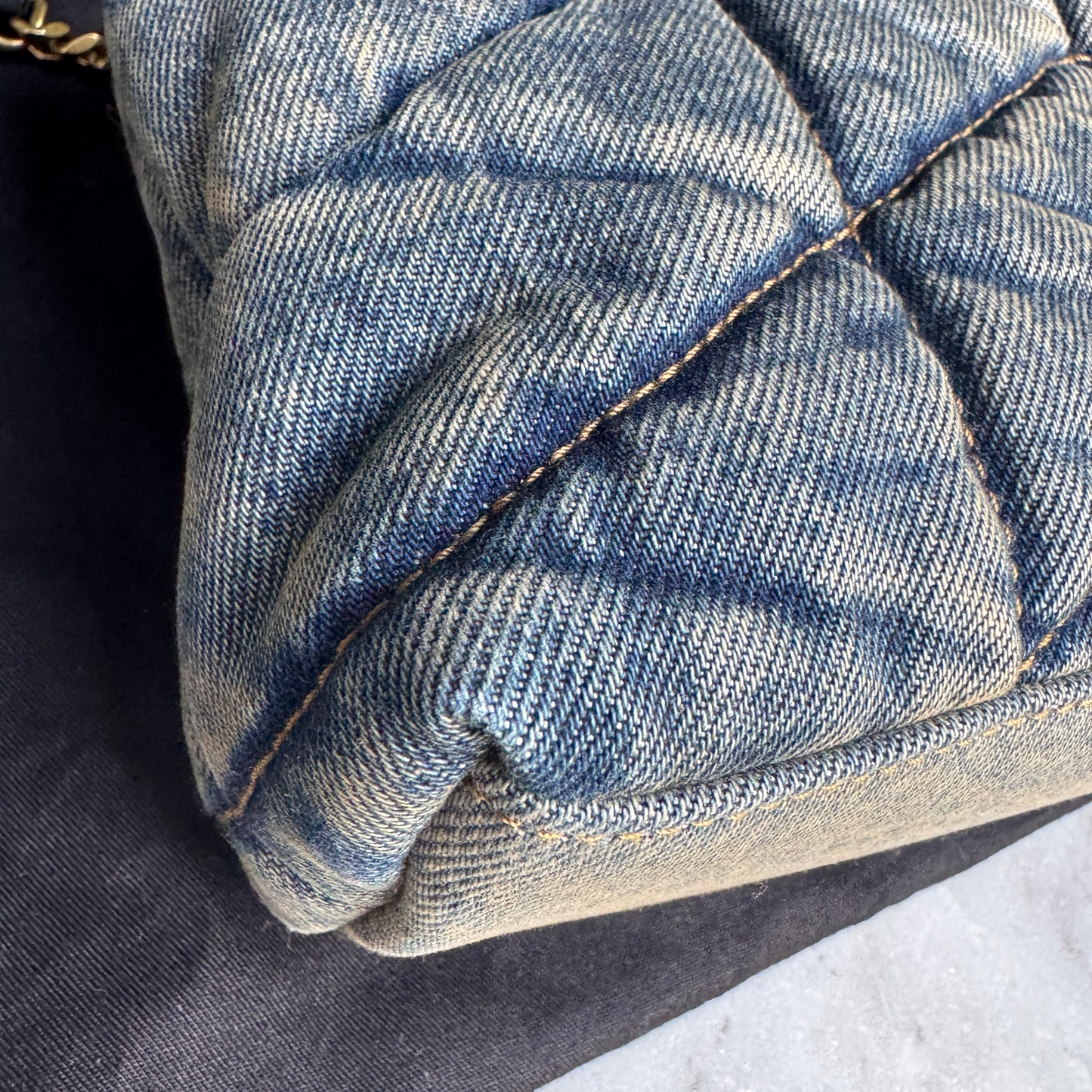 Saint Laurent Denim Toy LouLou Puffer Crossbody