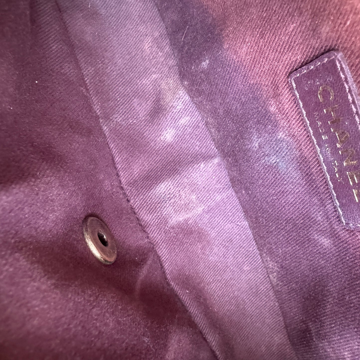 Chanel Quilted Patent Leather Medium Eyelet Single Flap Crossbody