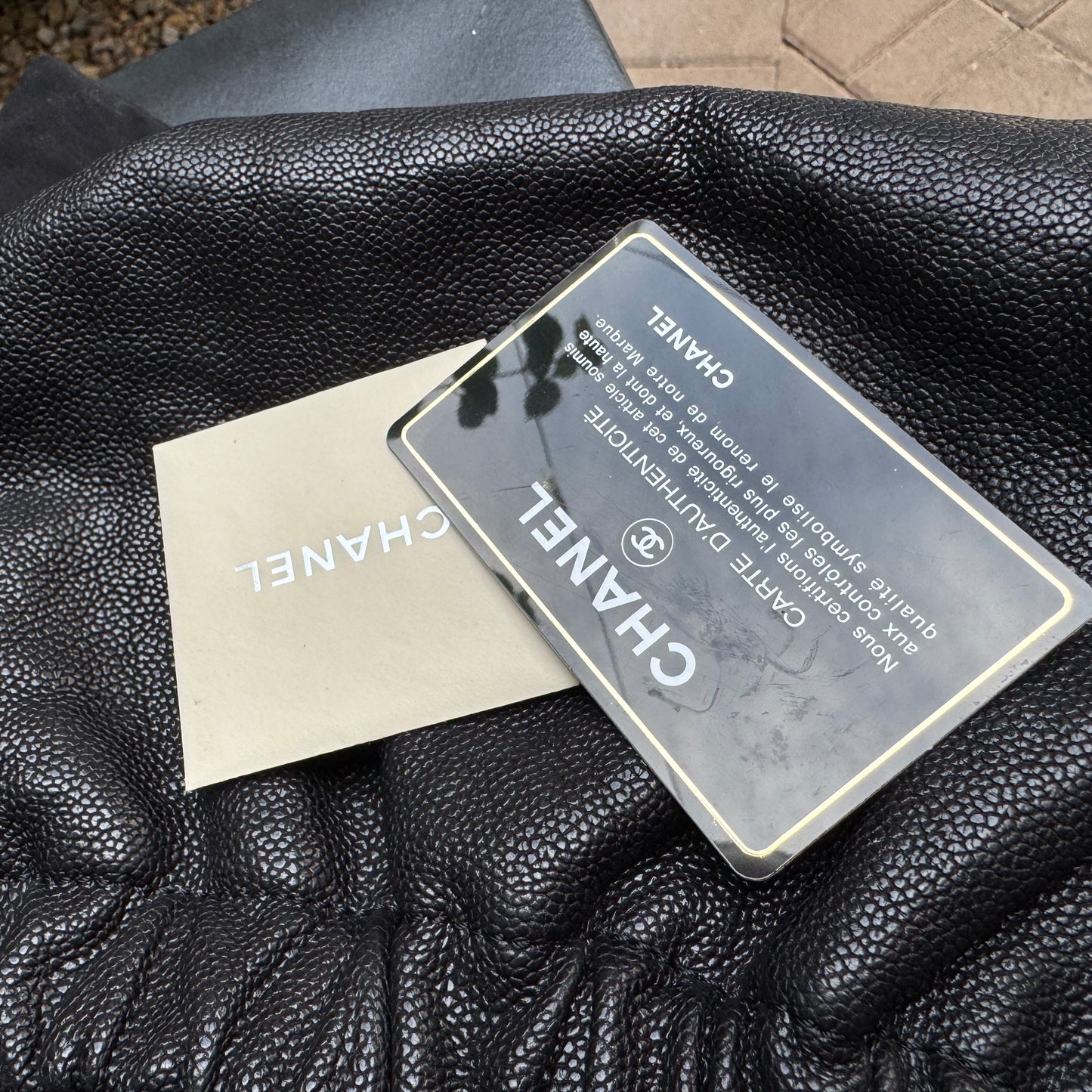Chanel Shiny Caviar Quilted Elastic Flap Shoulder Bag