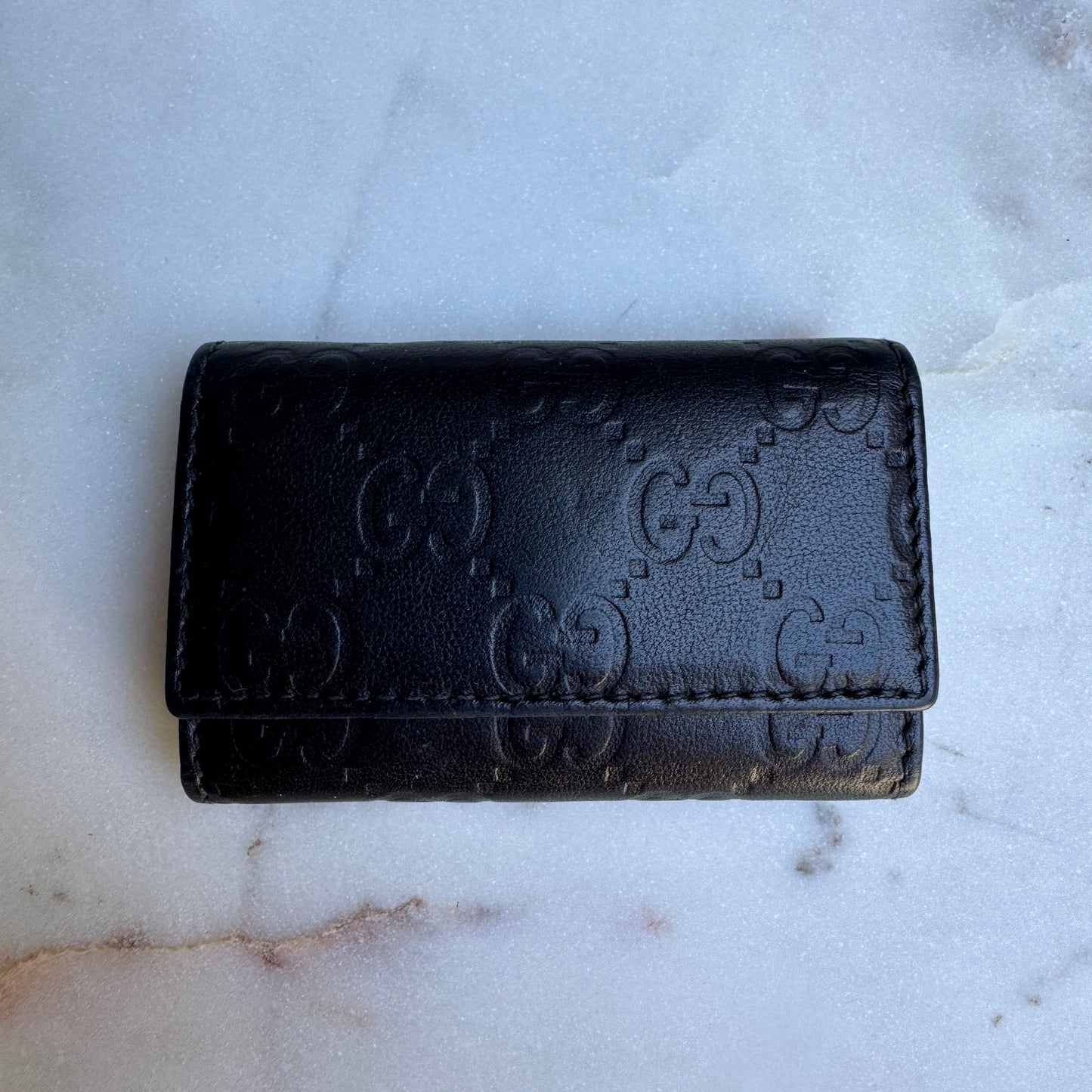 Gucci Embossed Guccissima Monogram Key Holder