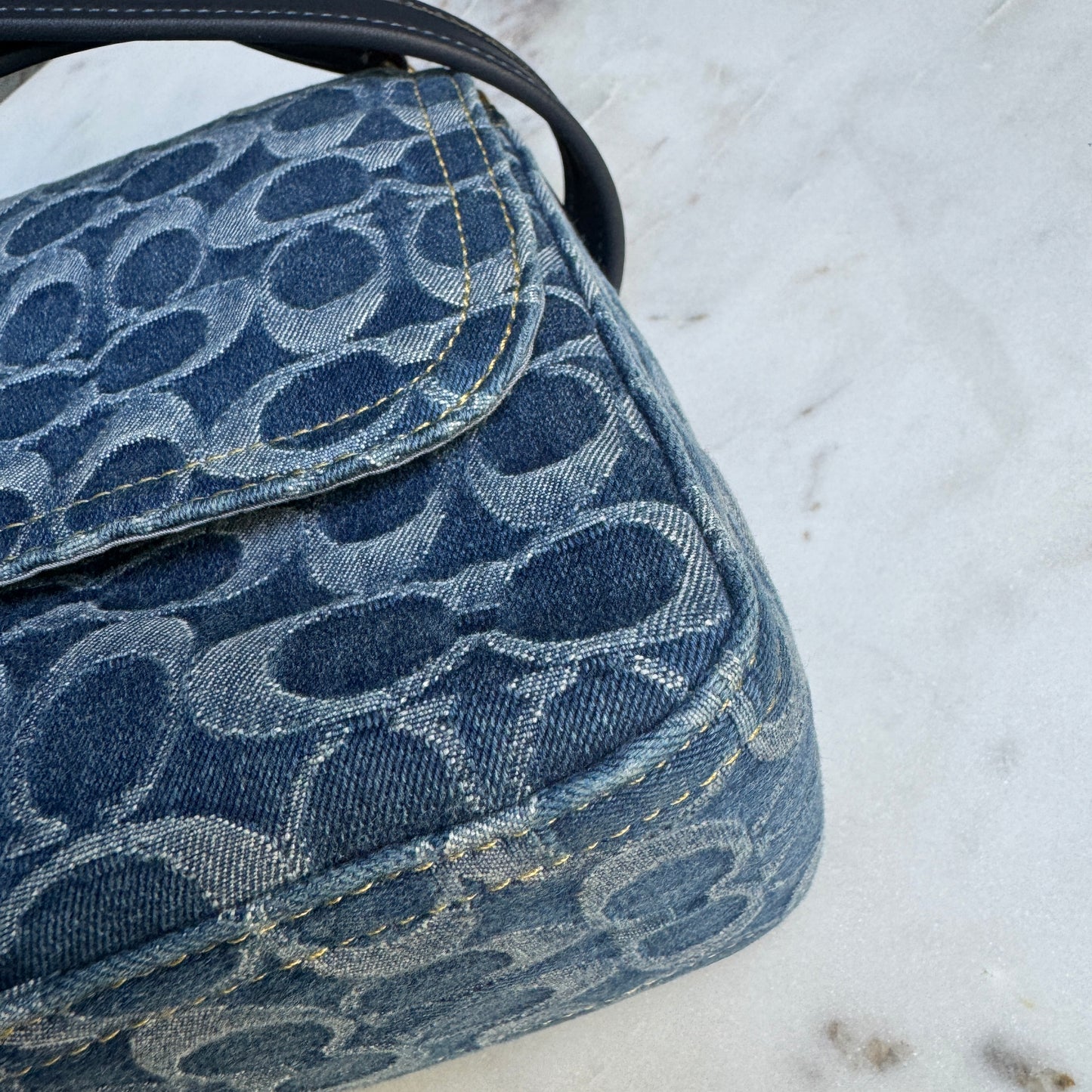 Coach Canvas Denim Monogram Soft Tabby Crossbody