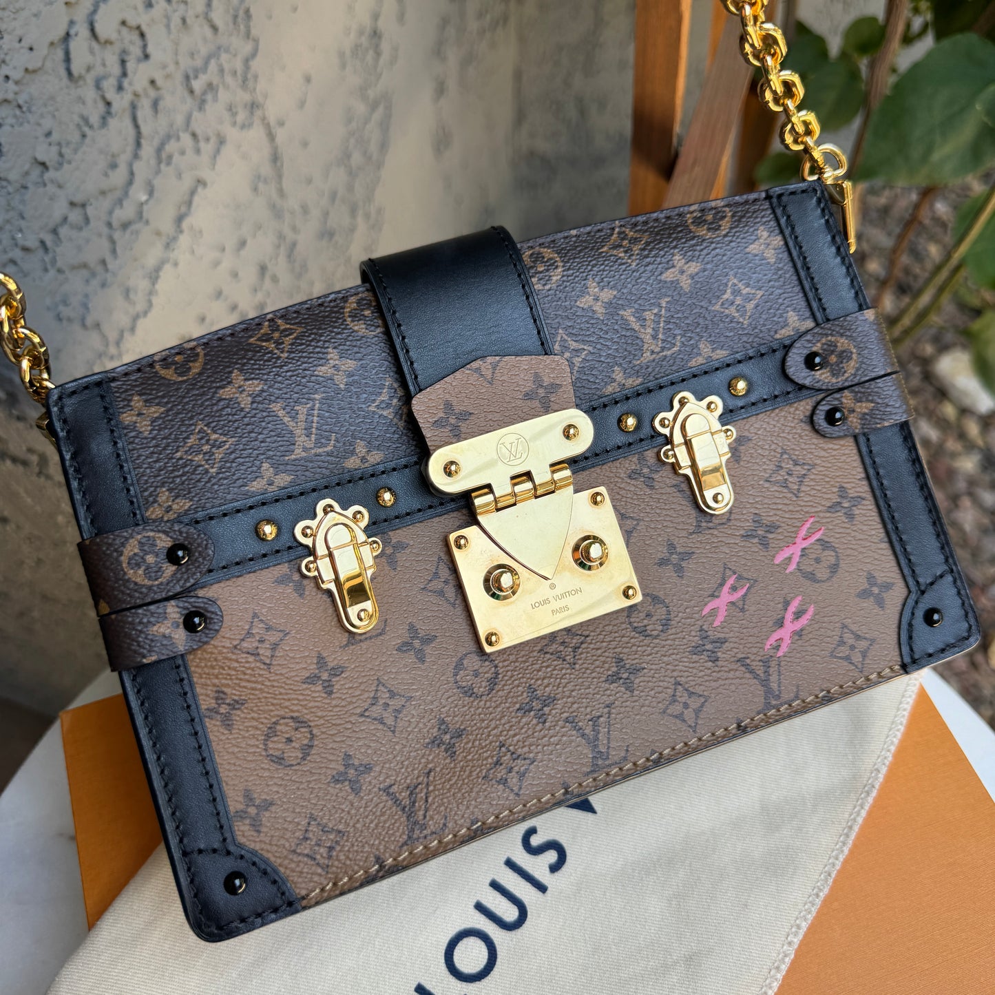 Louis Vuitton Reverse Monogram Trunk Clutch