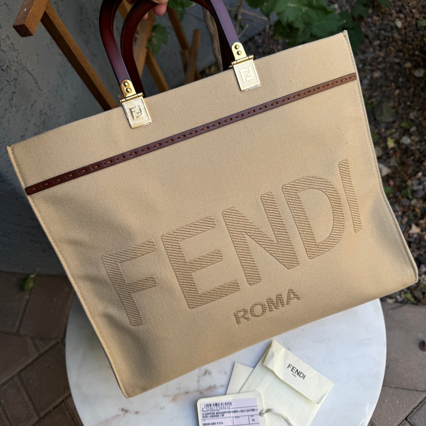 Fendi Canvas Medium Sunshine Tote