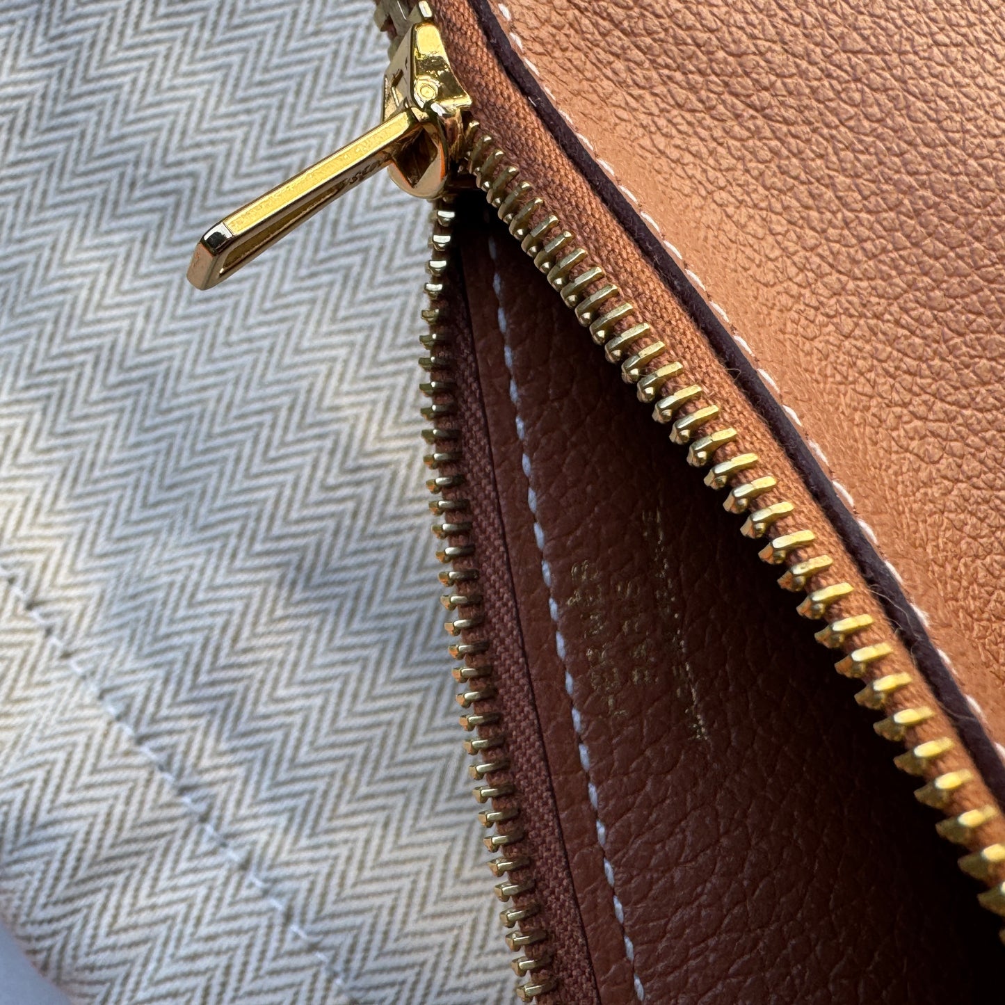 Hermès Gold Evercolor Leather Constance Slim Belt Bag Wallet