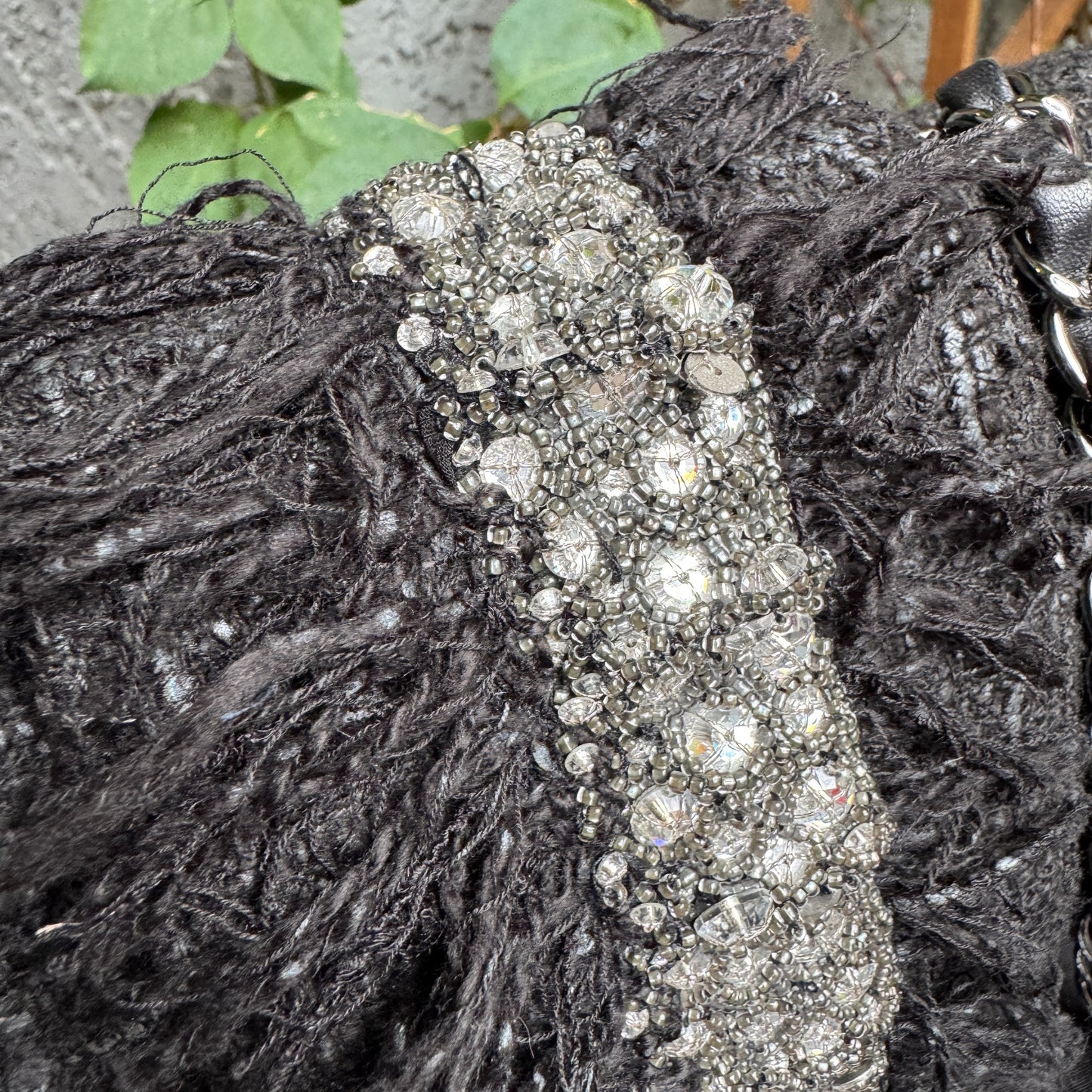 Chanel Tweed and Swarovski Crystal Fringe Flap Single Flap Shoulder Bag