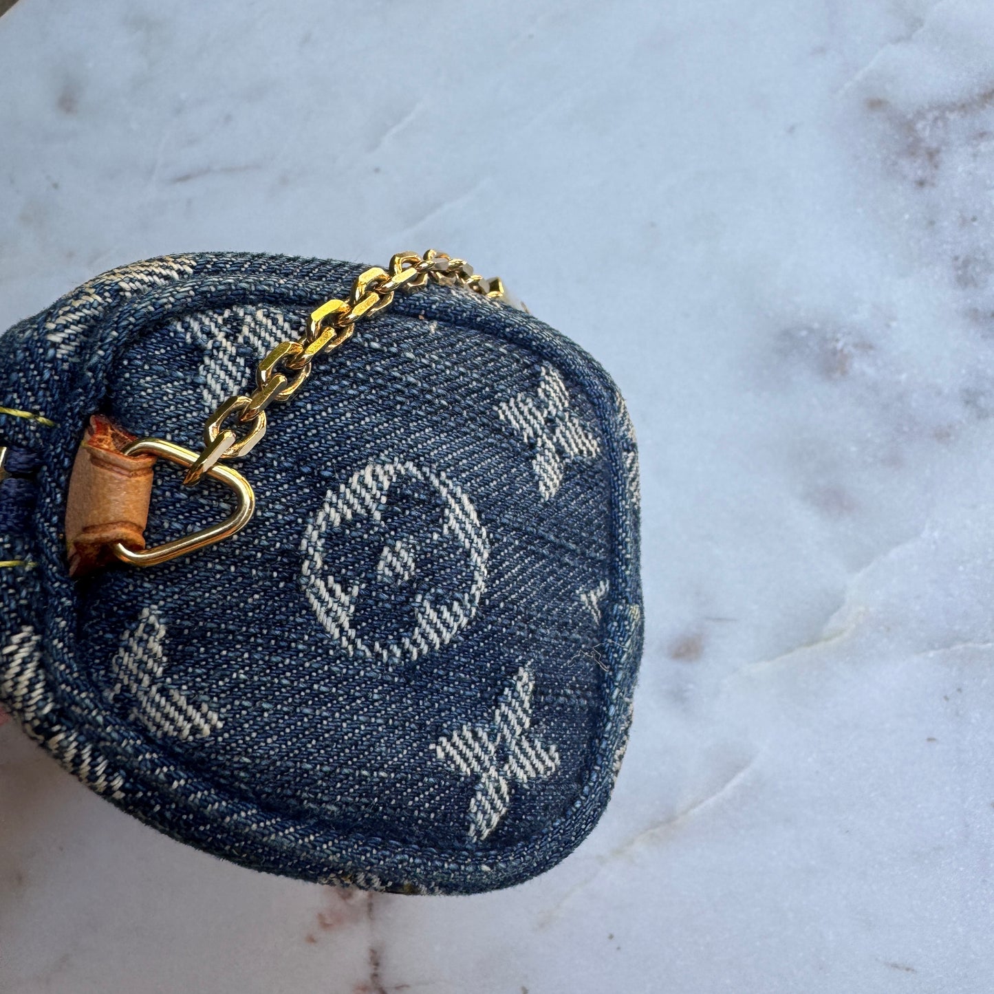 Louis Vuitton Vintage Monogram Denim Trousse Speedy Pouch