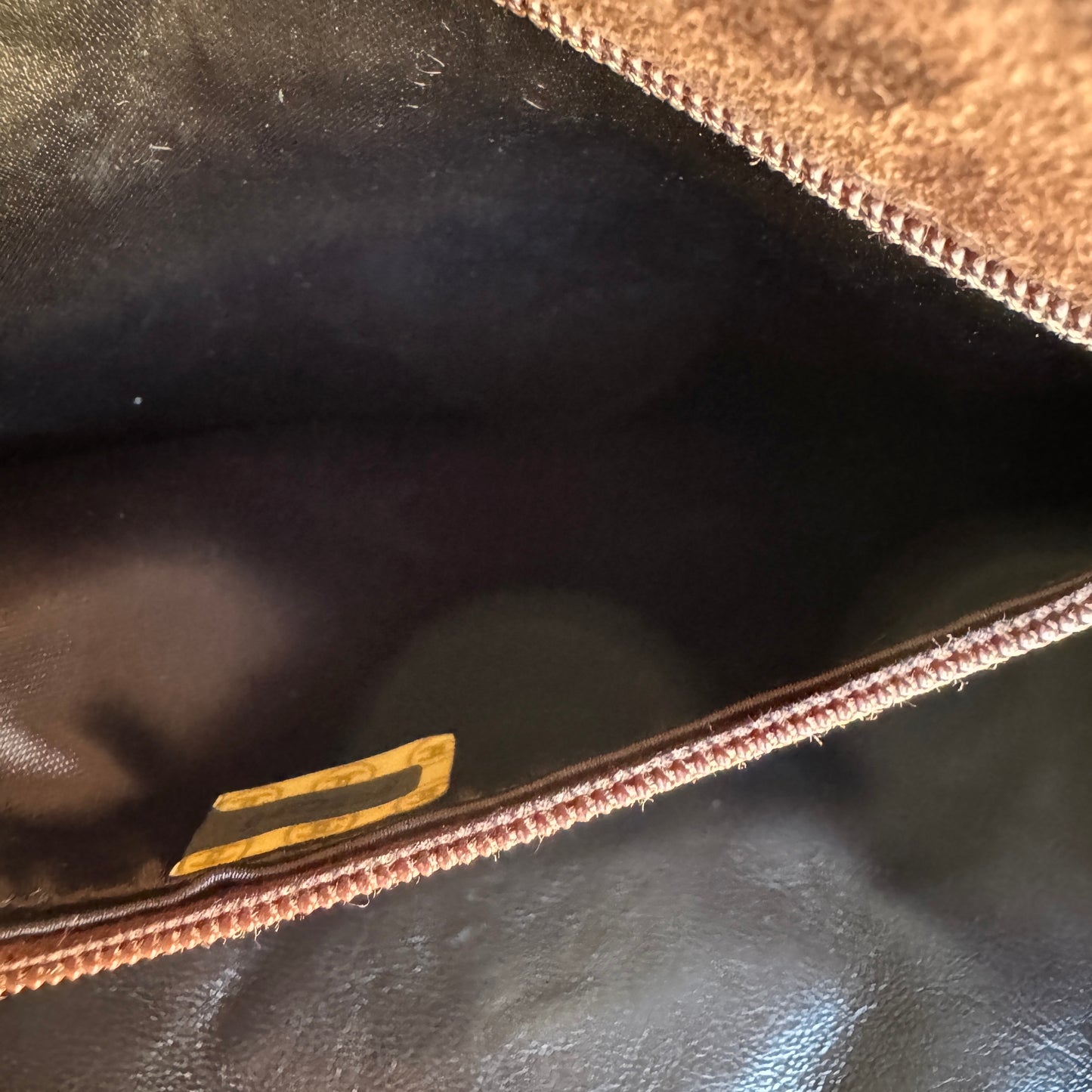 Chanel Vintage Quilted Suede Leather Charm Button Shoulder Bag