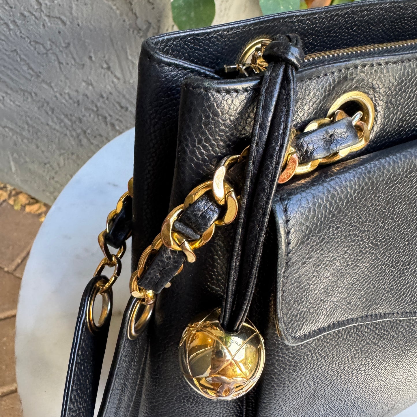Chanel Caviar Leather Vintage CC Pocket Shoulder Bag
