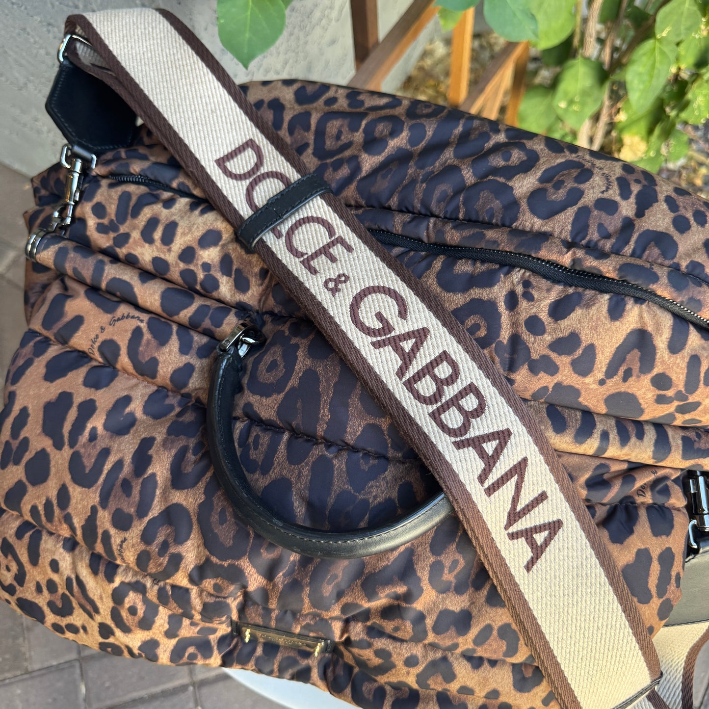 Dolce & Gabbana DG Leo XL Leopard Nylon Sicily Crossbody