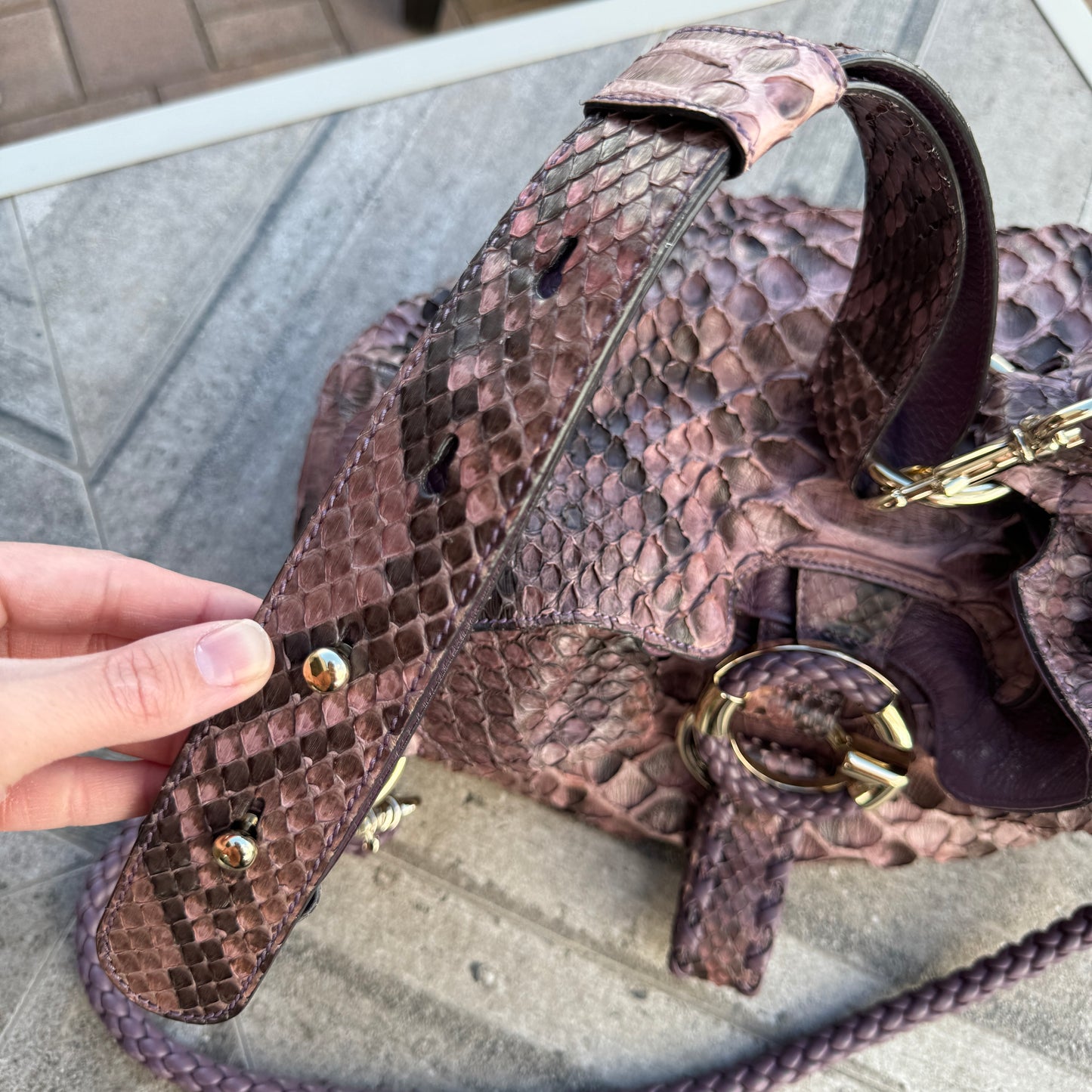 Gucci G Wave Python Hobo