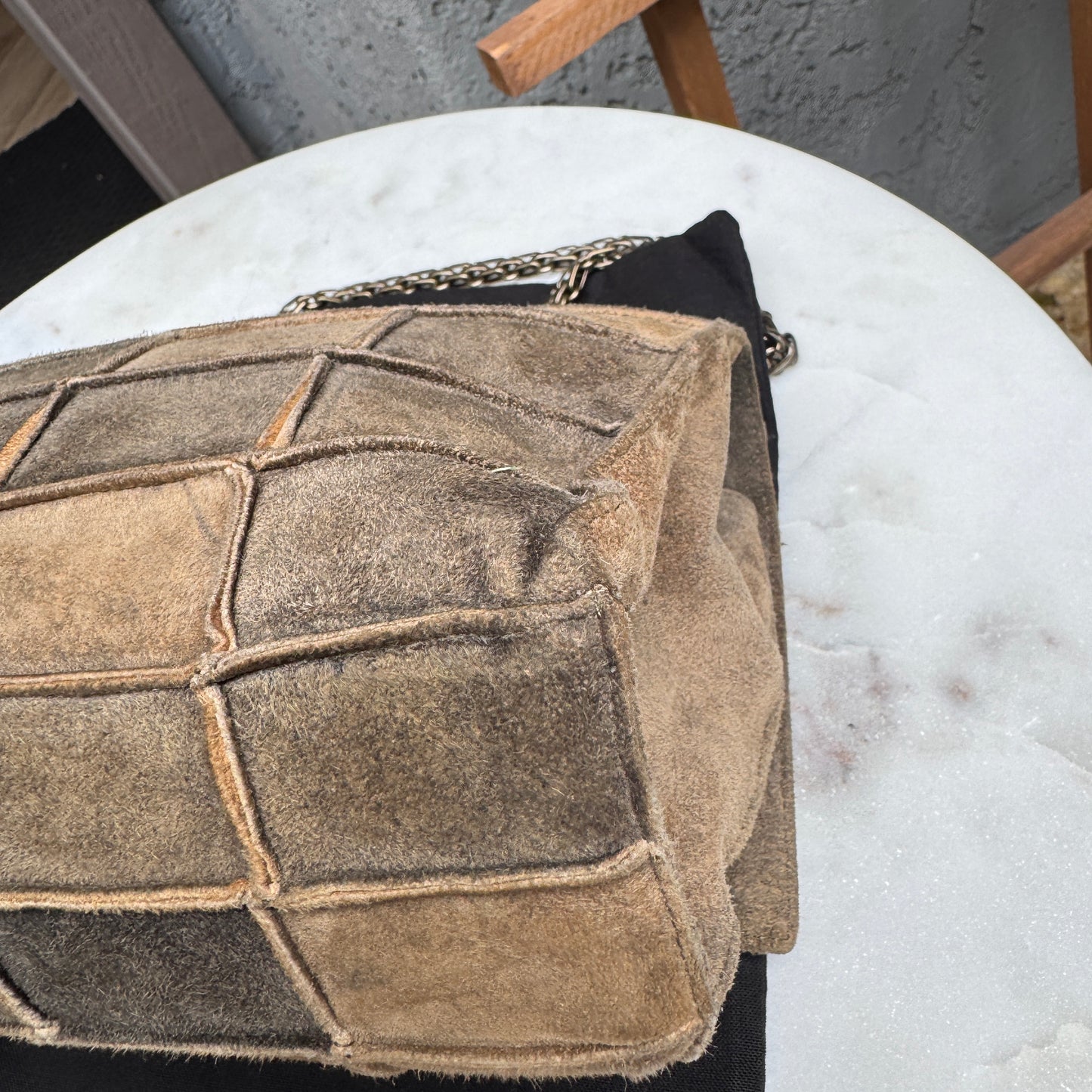 Chanel Suede Patchwork Reissue 225 Single Flap Shoulder Bag