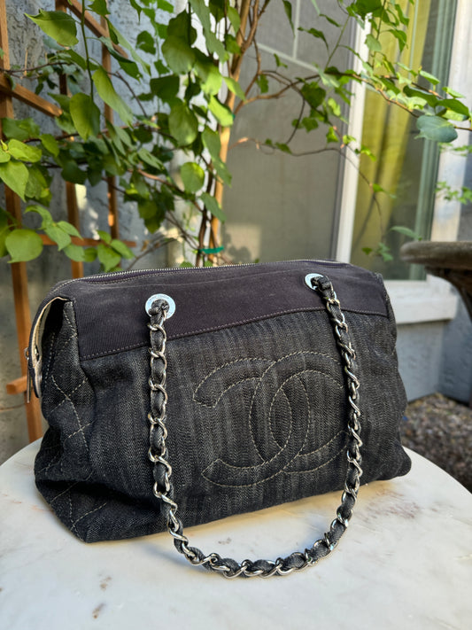 Chanel Quilted Denim Bowler