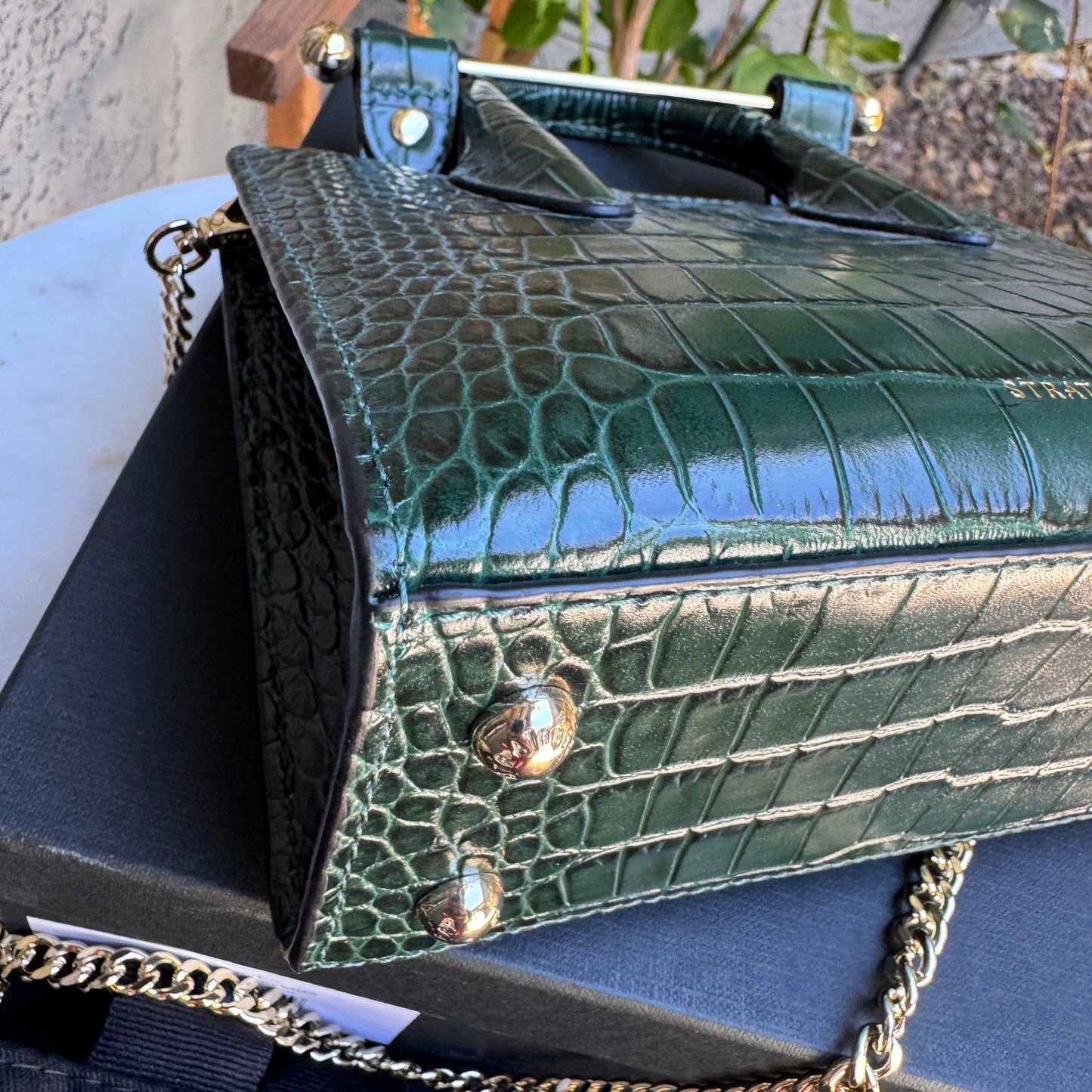 Strathberry Embossed Croc Leather Mini Tote Leather Crossbody