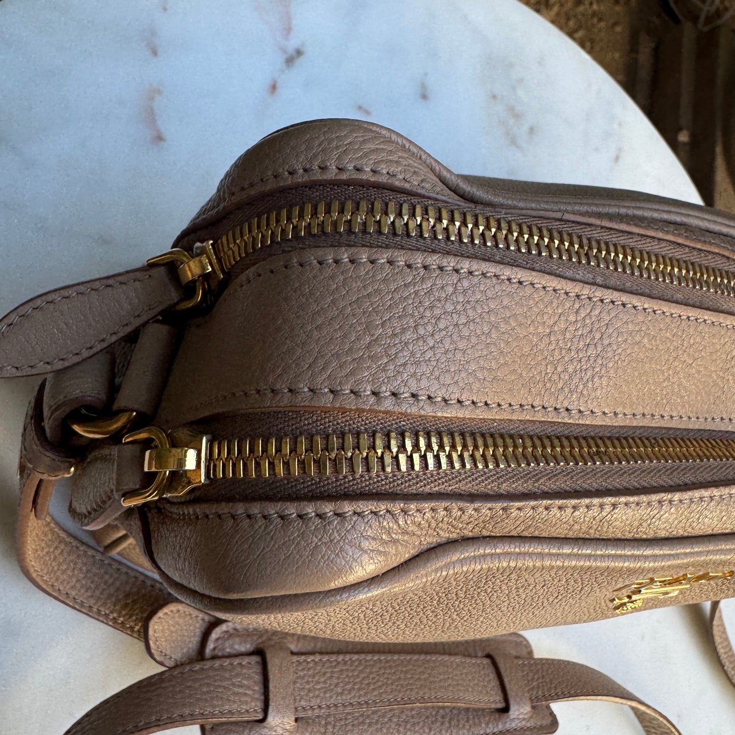 Prada Vitello Phenix Double Zip Camera Bag