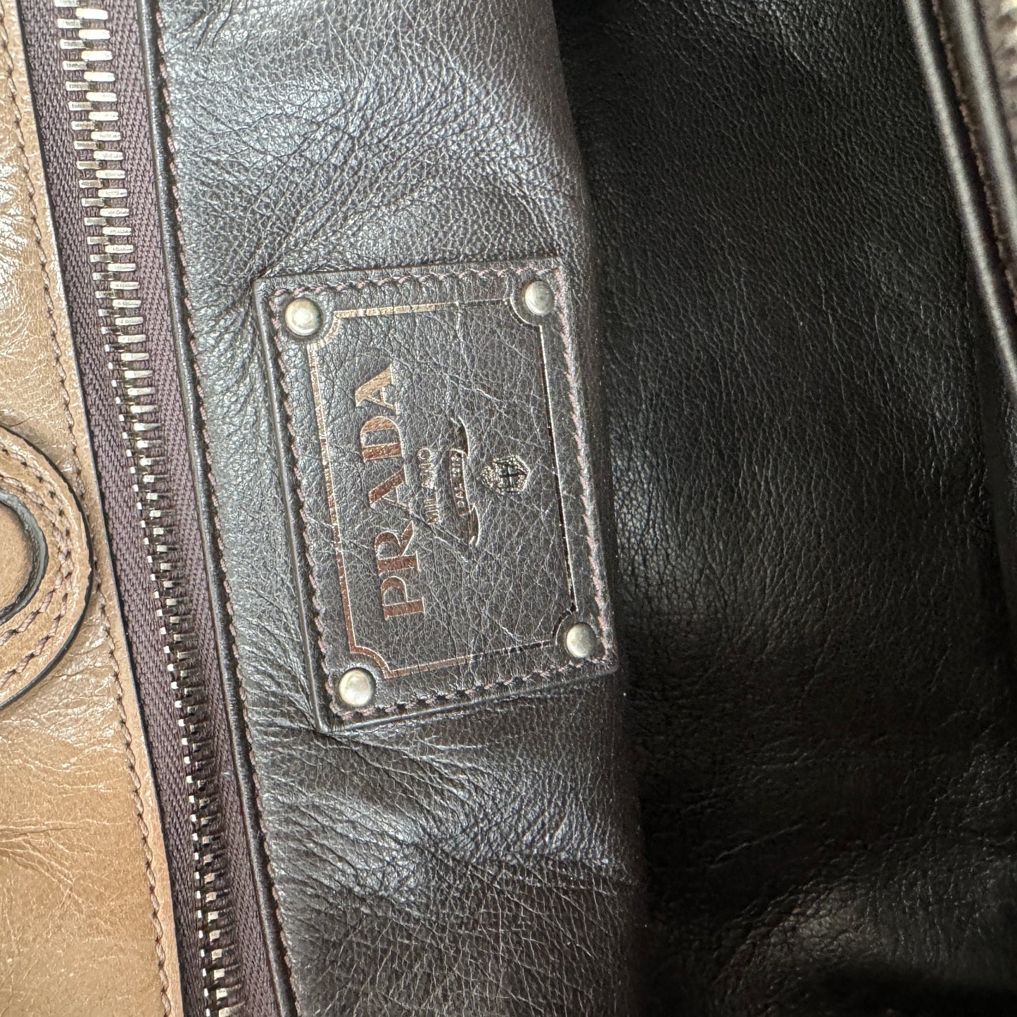 Prada Madras Woven Leather Tote