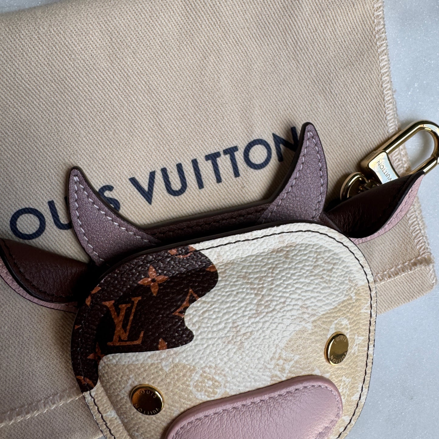 Louis Vuitton Cow Zipper Pouch Bag Charm