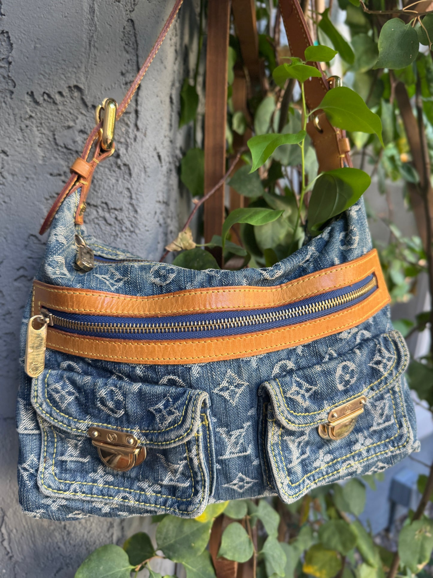 Louis Vuitton Monogram Denim Baggy PM Shoulder Bag