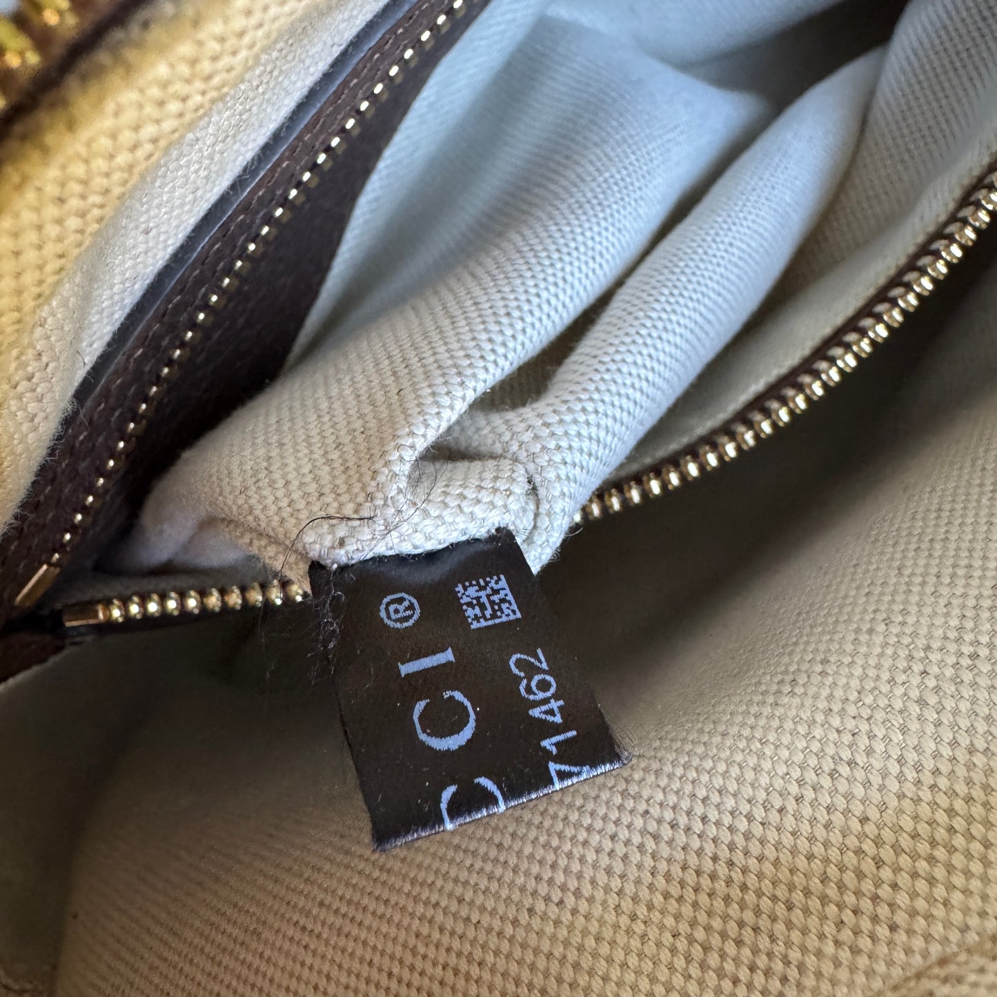 Gucci Monogram Jumbo GG Textured Dollar Calfskin Web Messenger