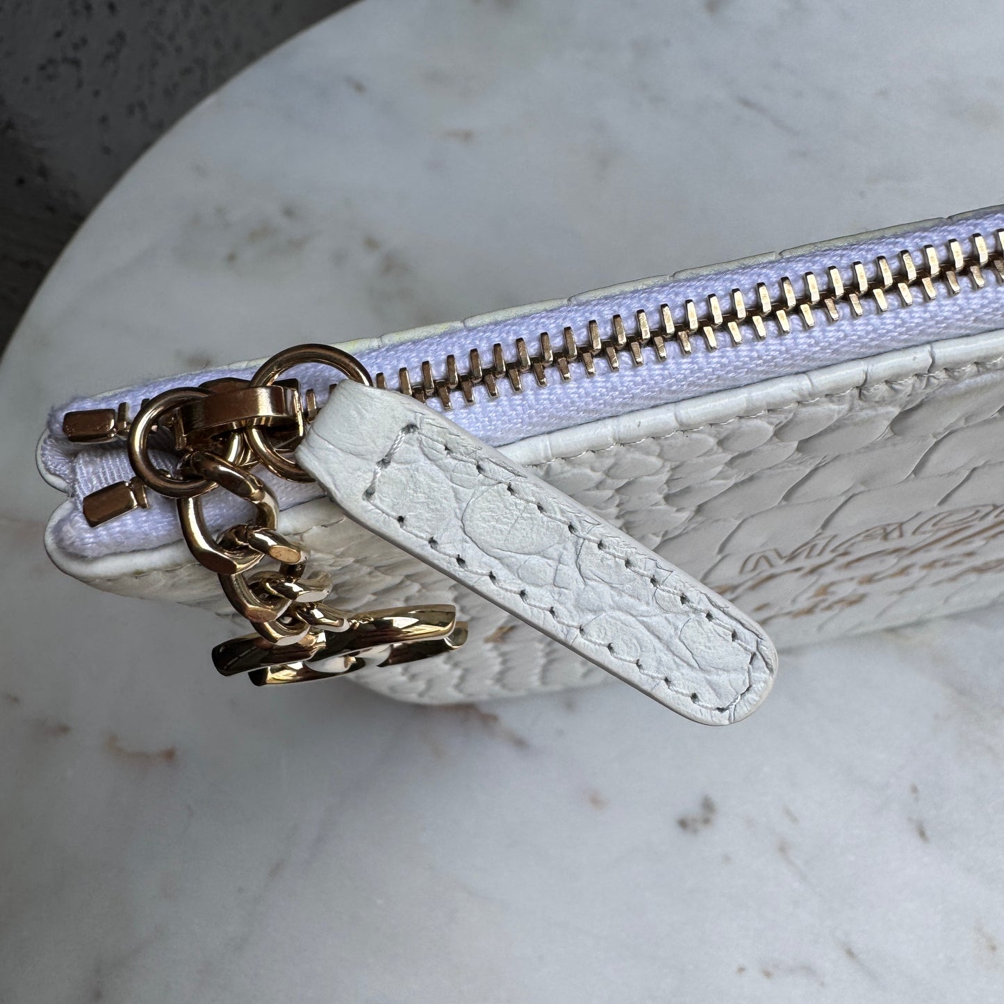 Chanel Croc Embossed Leather O-Case Clutch