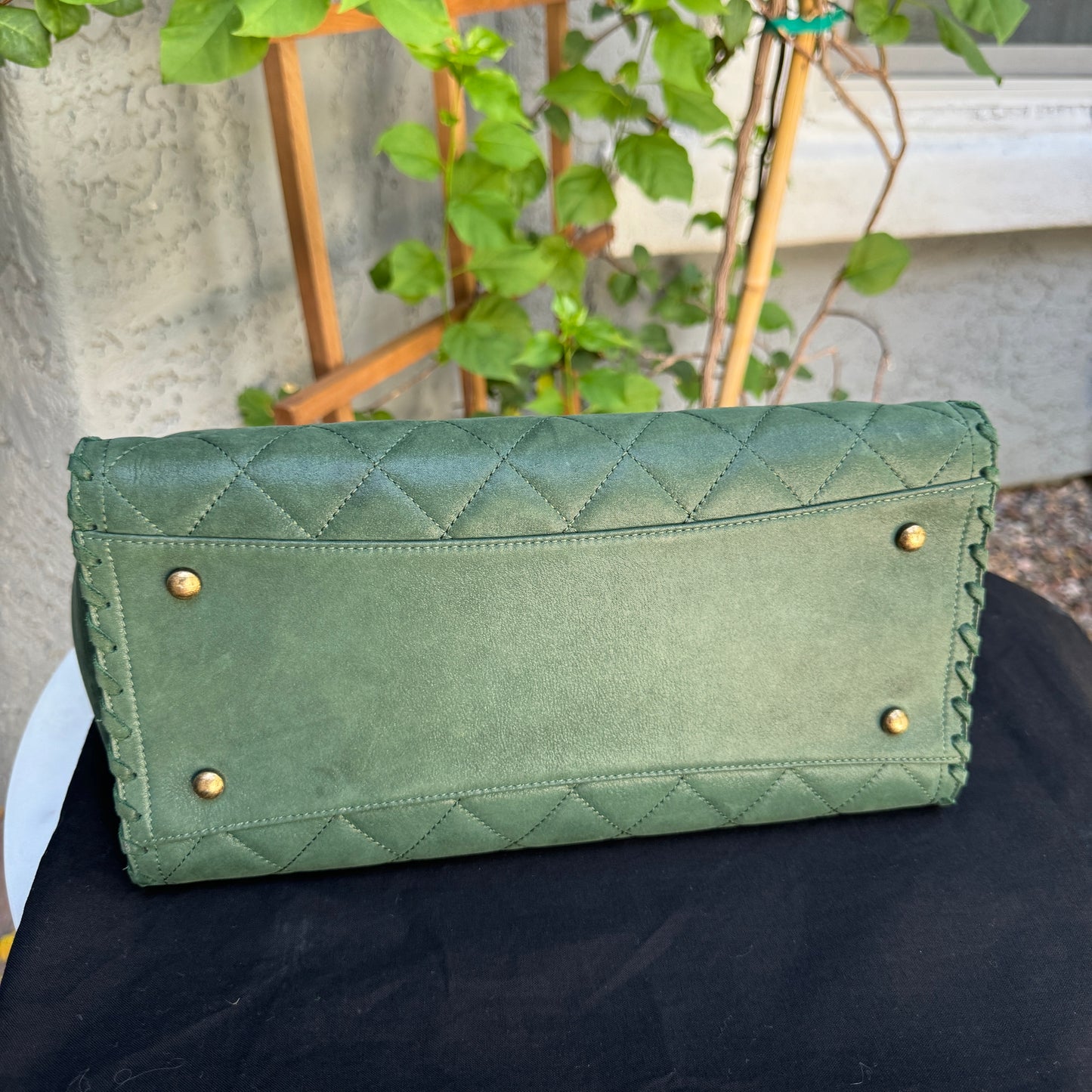 Chanel Nubuck Suede Quilted Whipstitch Happy Stitch Tote