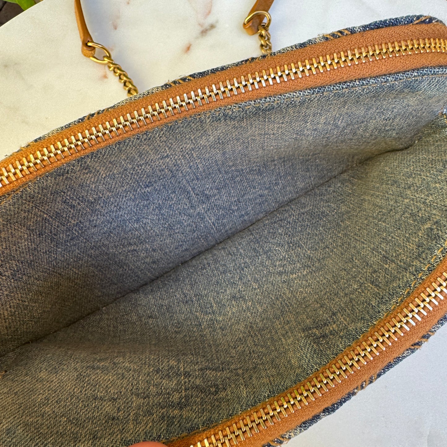 Saint Laurent Denim Becky Double-Zip Crossbody