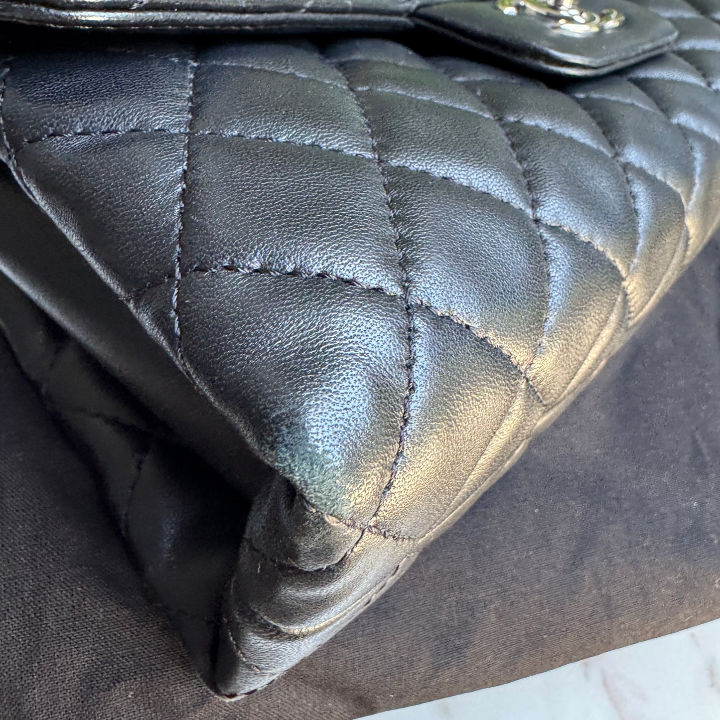 Chanel East West Single Flap Crossbody Bag