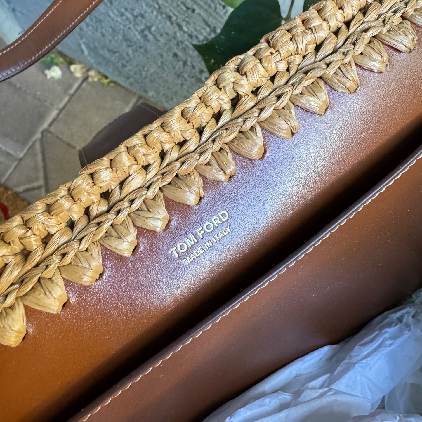 Tom Ford Raffia Medium Tara Tote