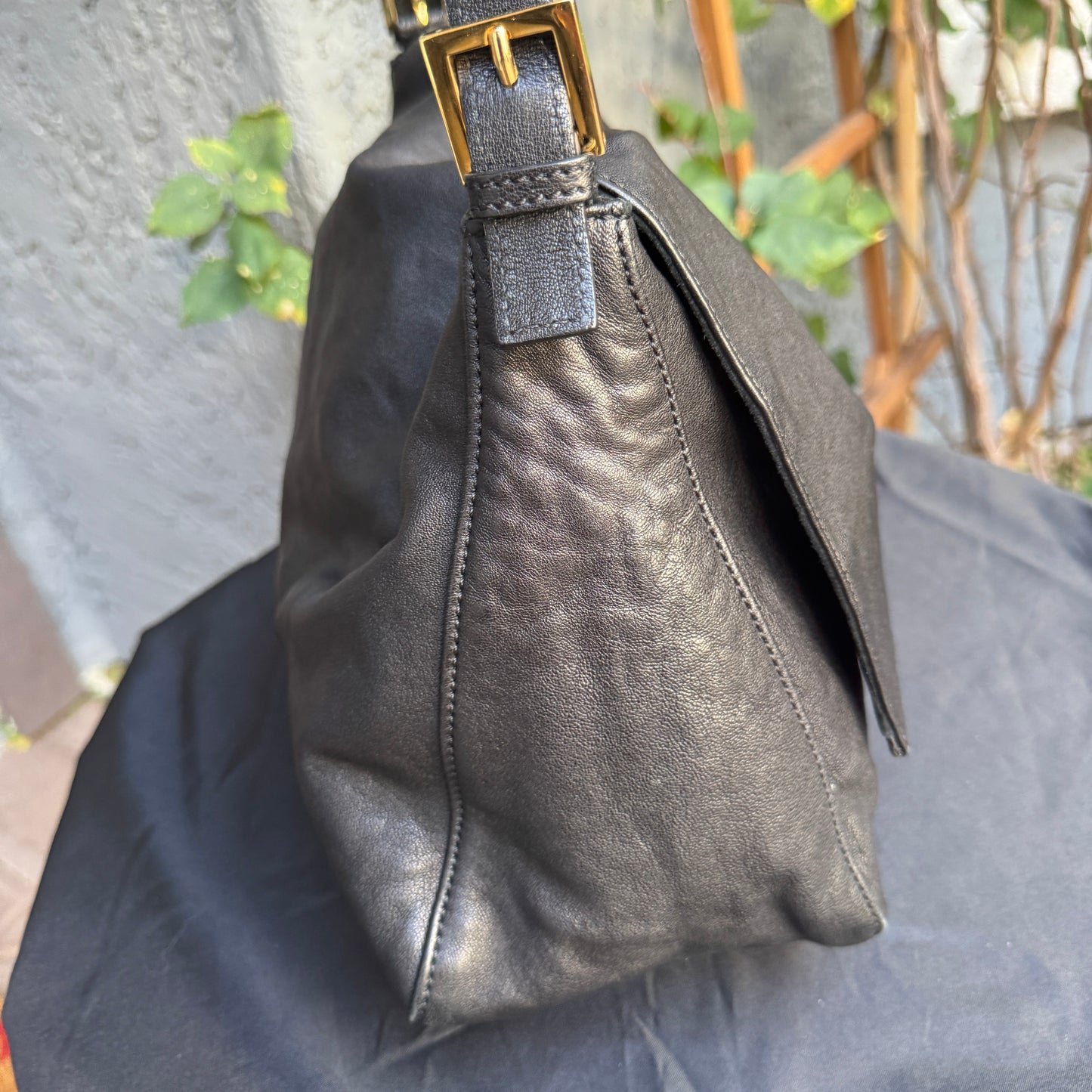 Fendi Lambskin Leather Tortoise Mamma Baguette