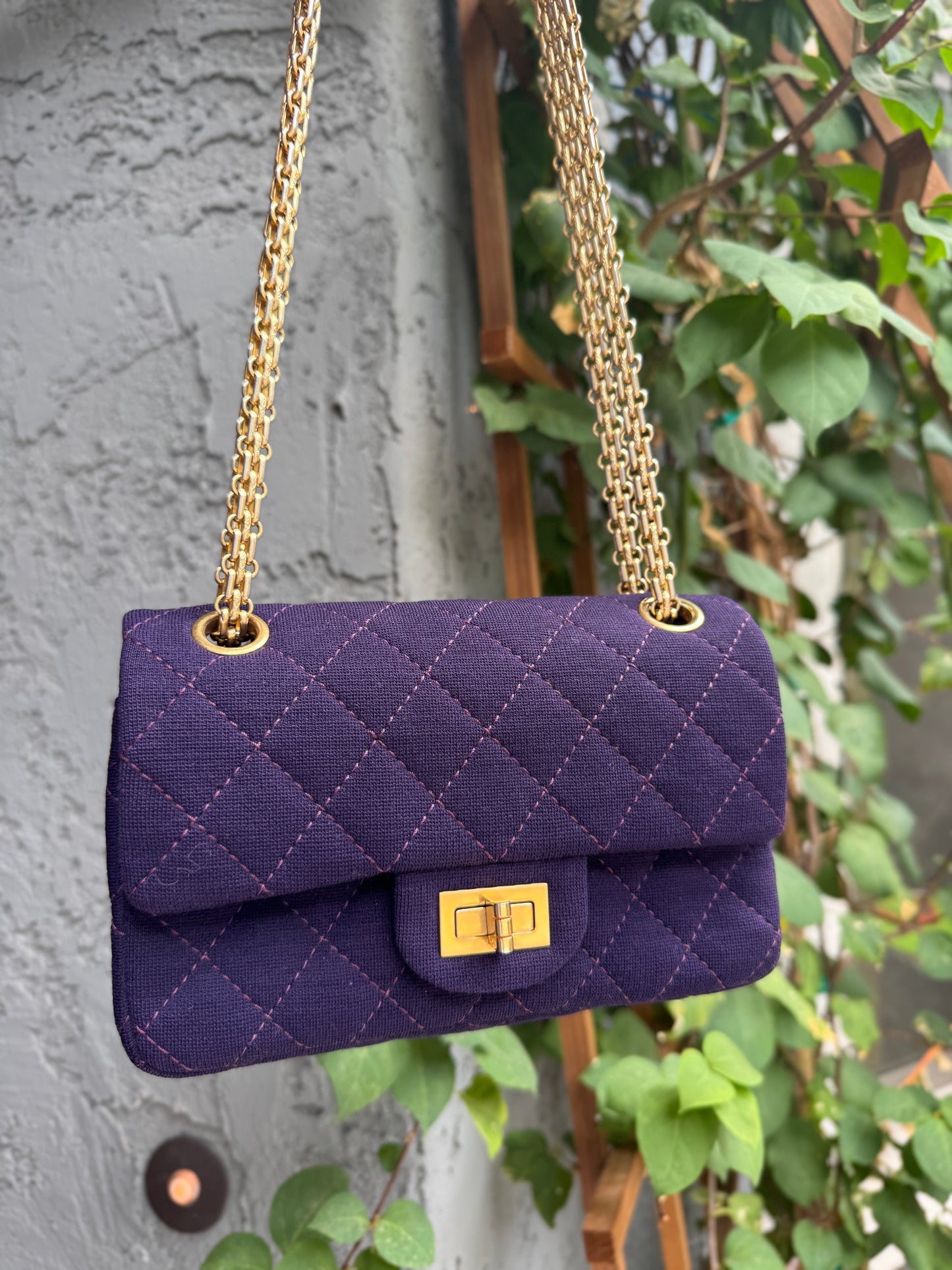 Chanel Reissue 2.55 Flap Bag Quilted Jersey 224 Double Flap Crossbody